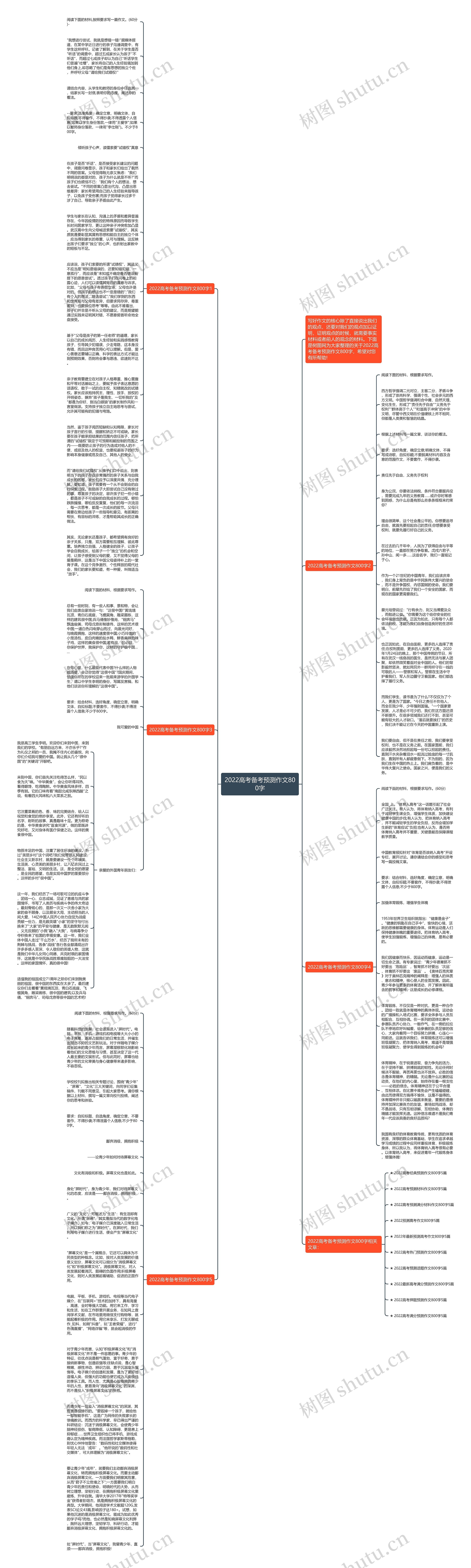 2022高考备考预测作文800字思维导图