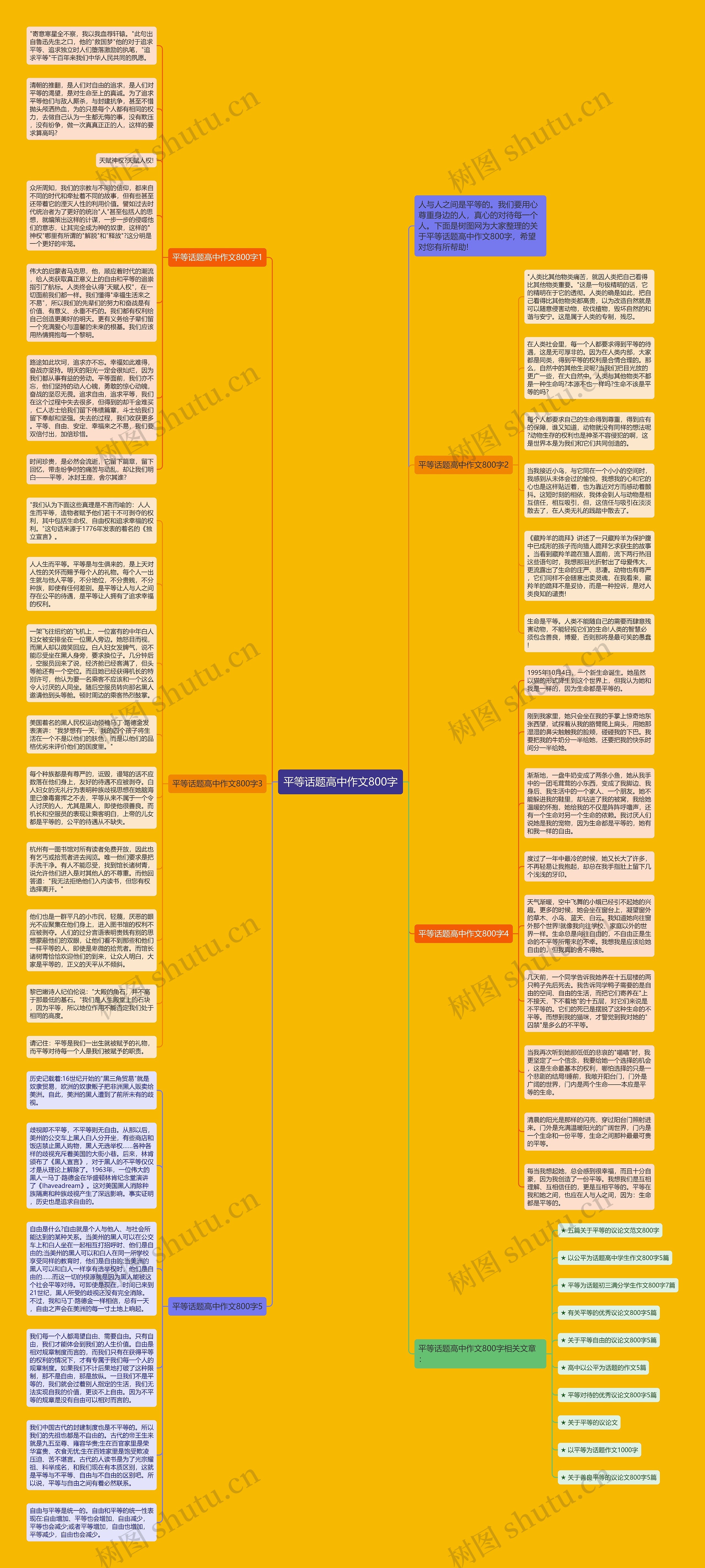 平等话题高中作文800字思维导图