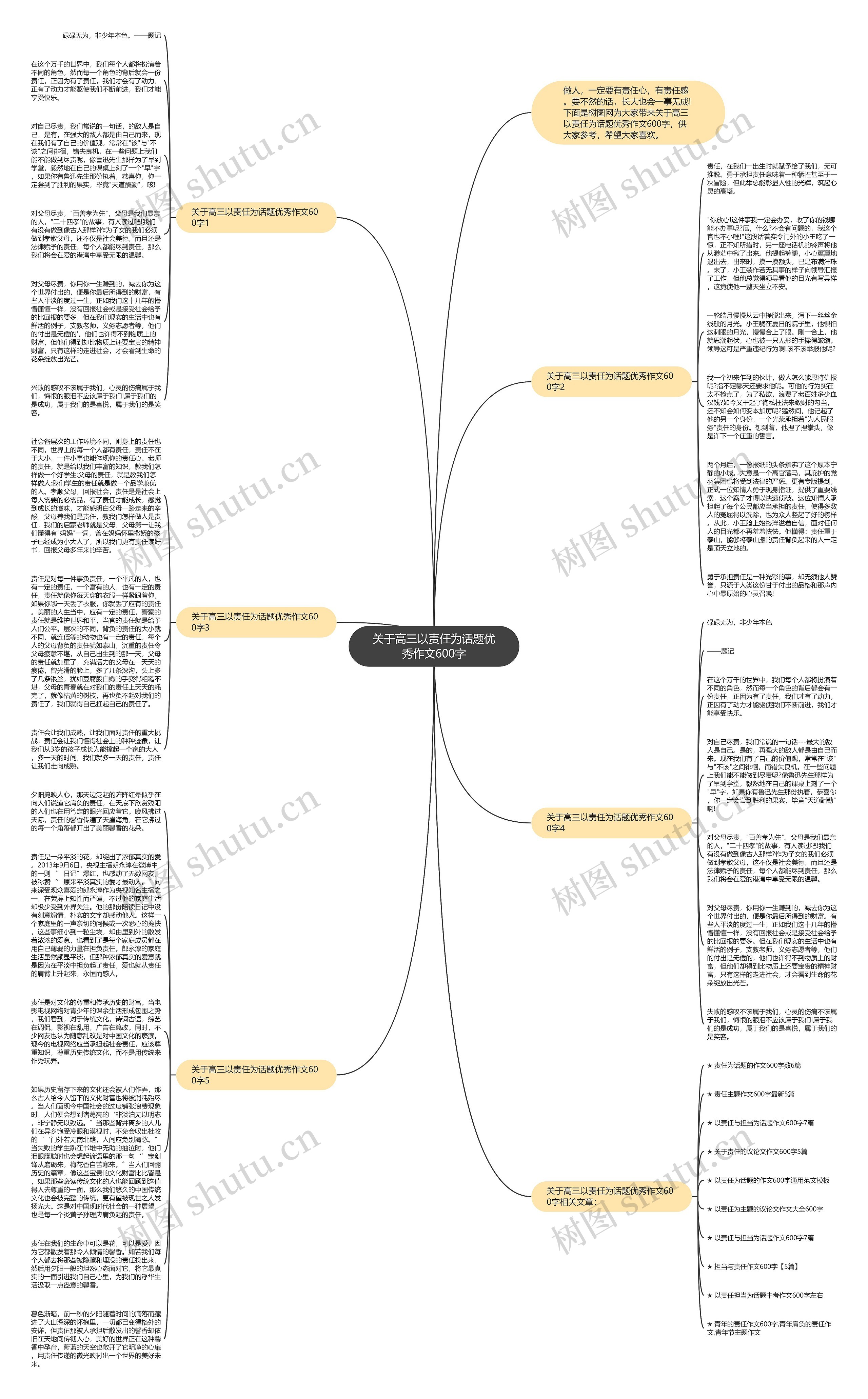 关于高三以责任为话题优秀作文600字思维导图