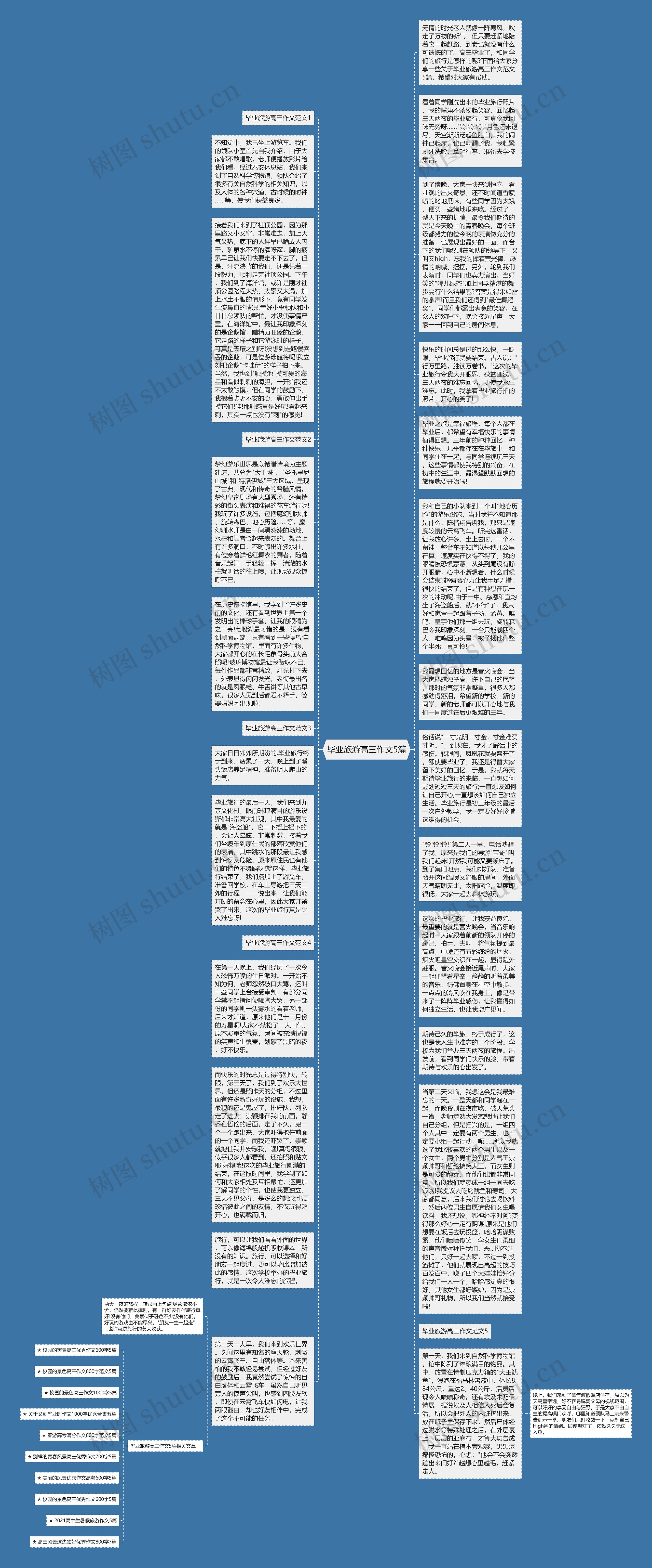 毕业旅游高三作文5篇思维导图