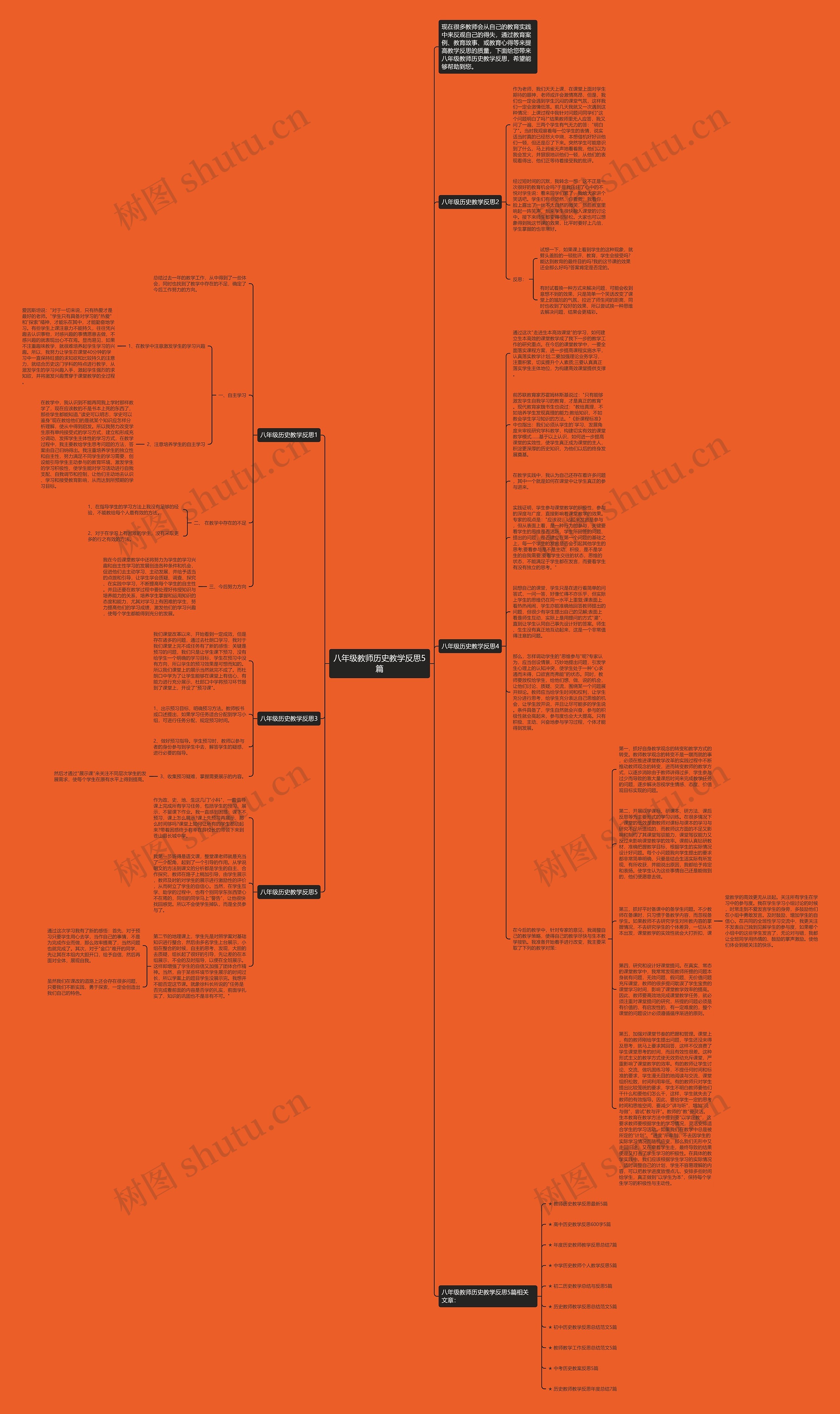 八年级教师历史教学反思5篇思维导图