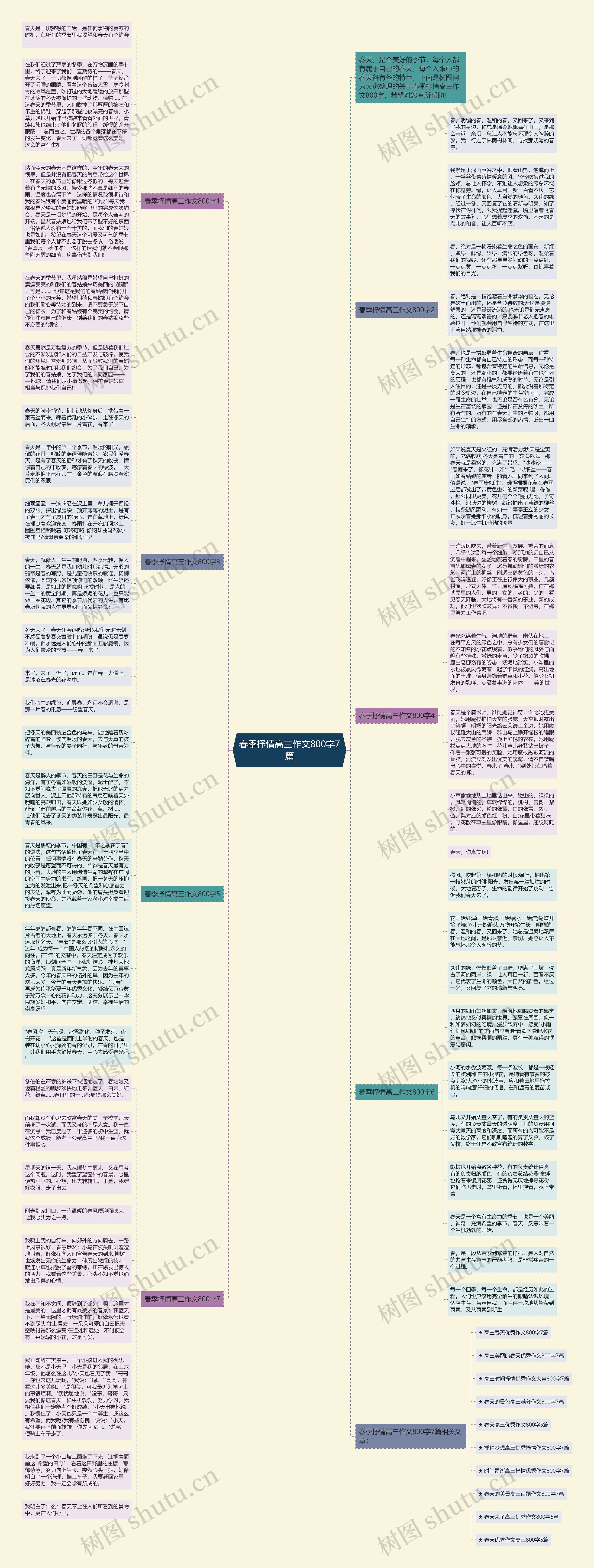 春季抒情高三作文800字7篇思维导图
