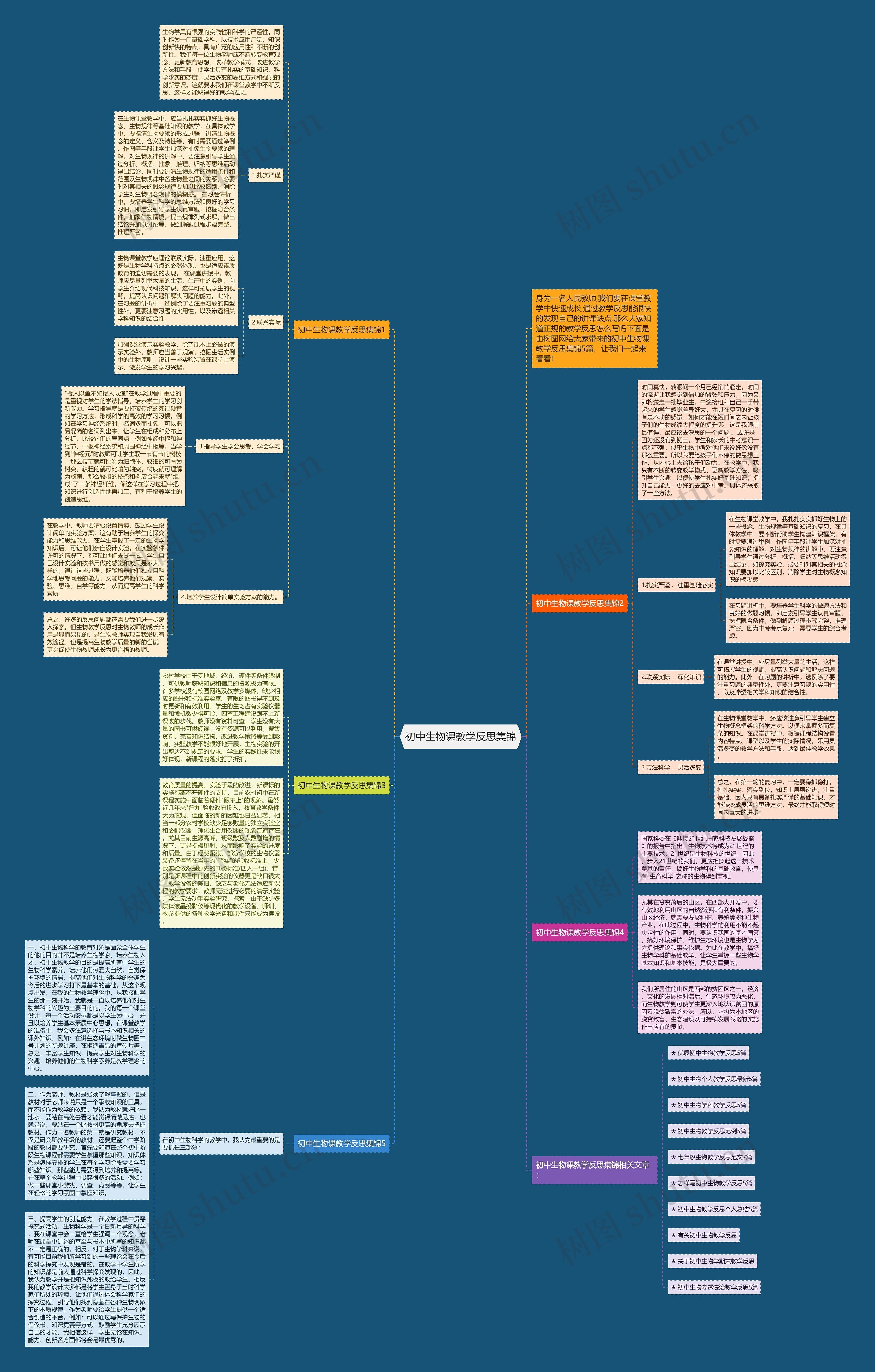 初中生物课教学反思集锦思维导图