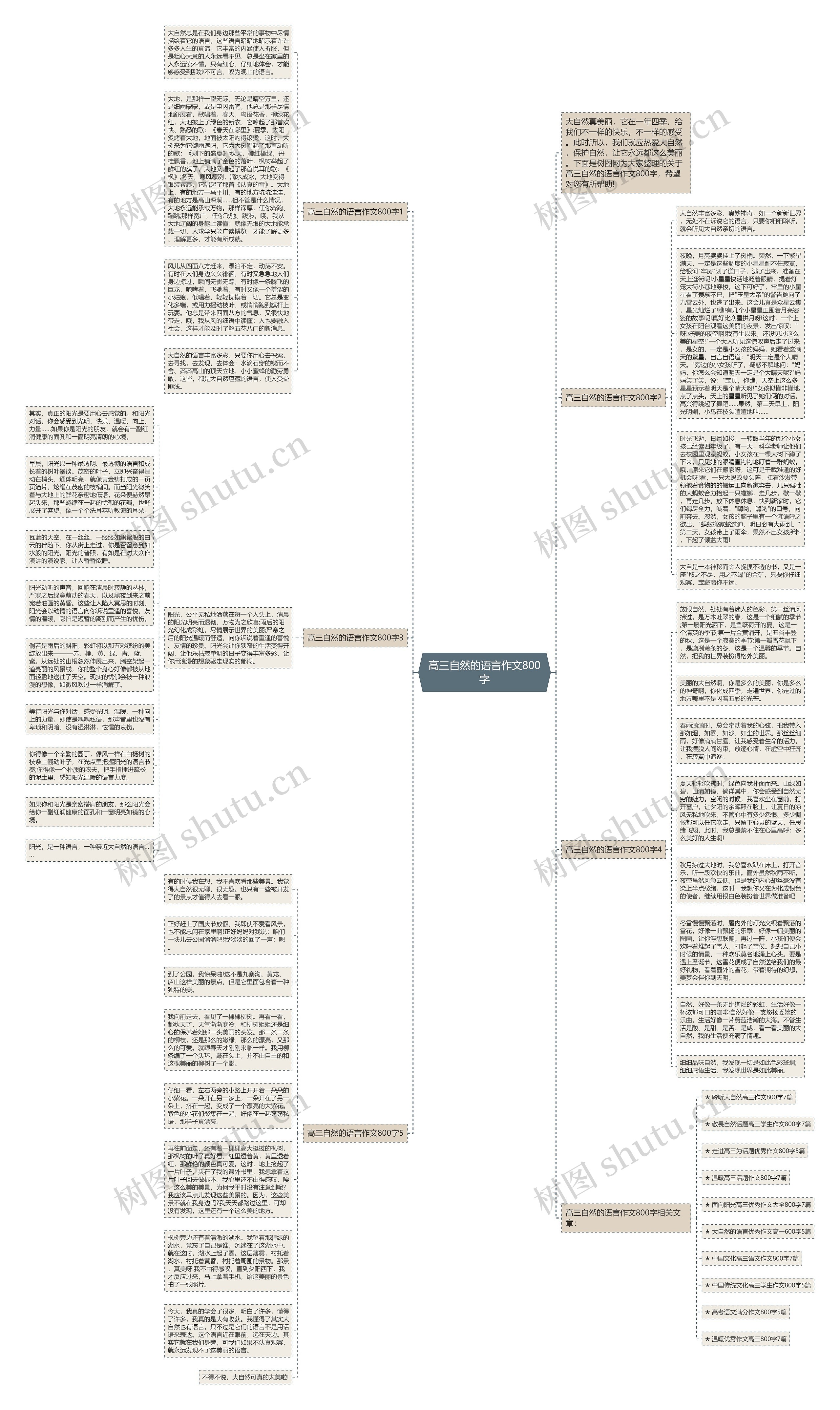 高三自然的语言作文800字思维导图
