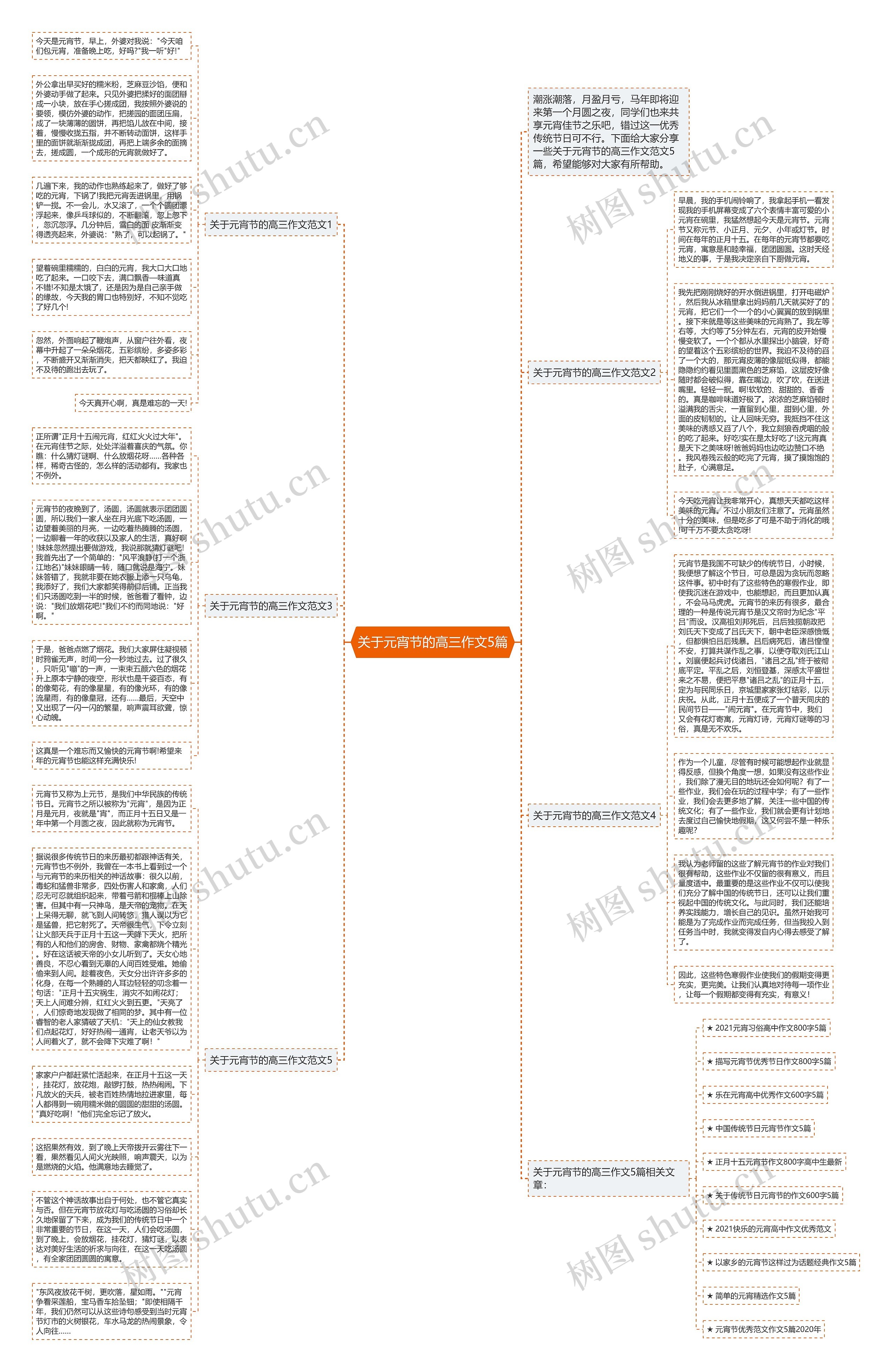 关于元宵节的高三作文5篇思维导图