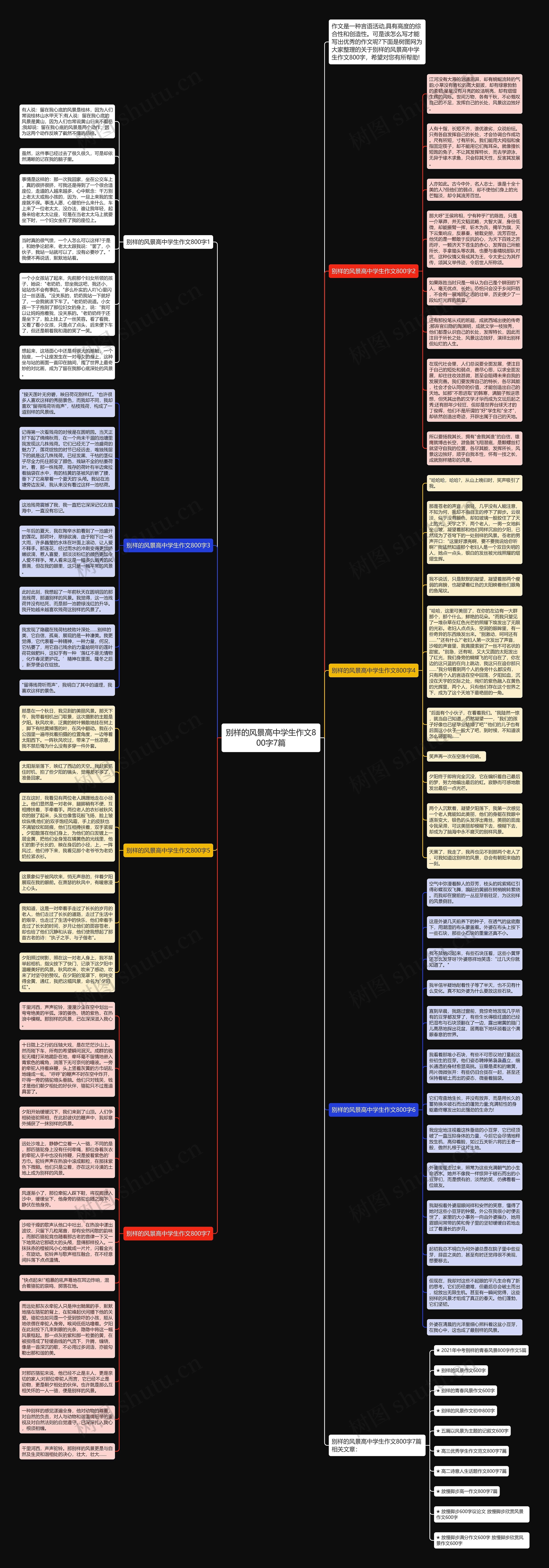 别样的风景高中学生作文800字7篇思维导图