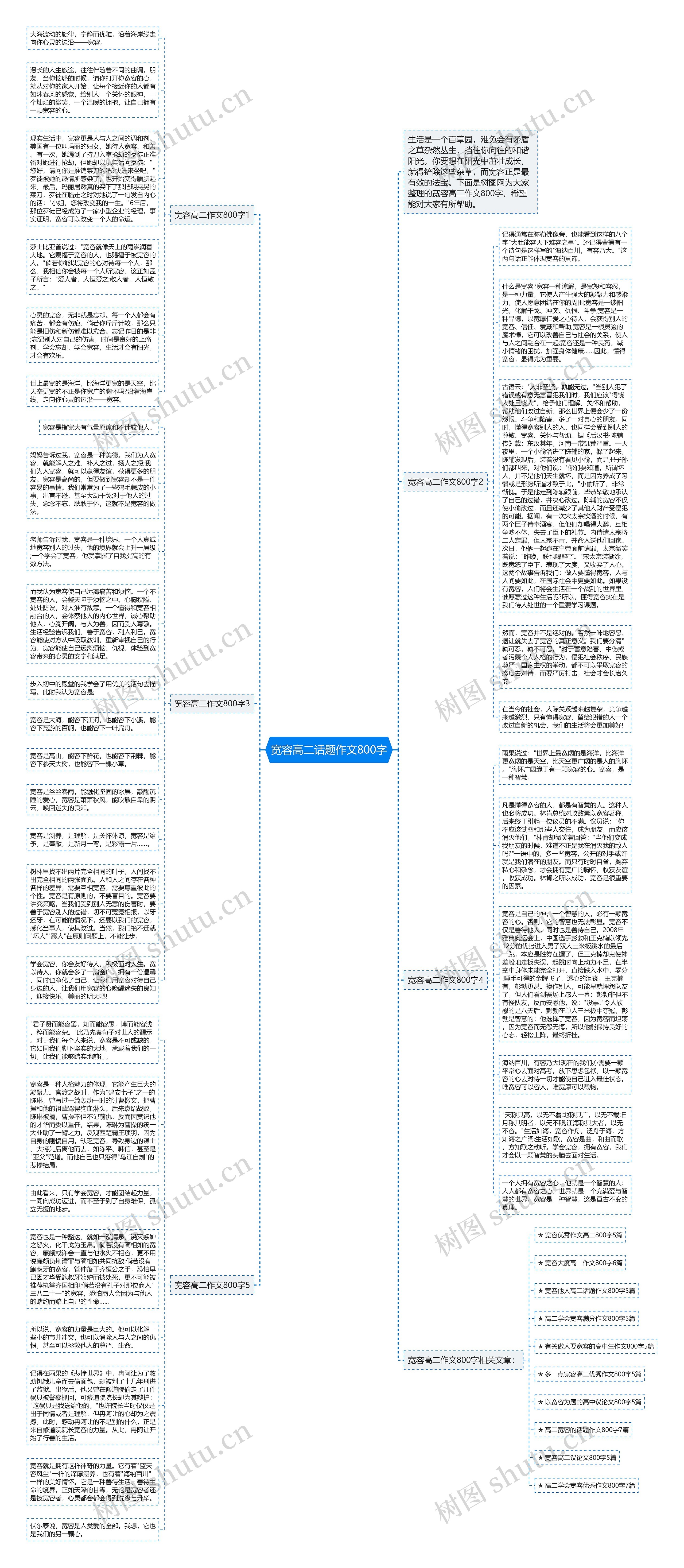 宽容高二话题作文800字思维导图
