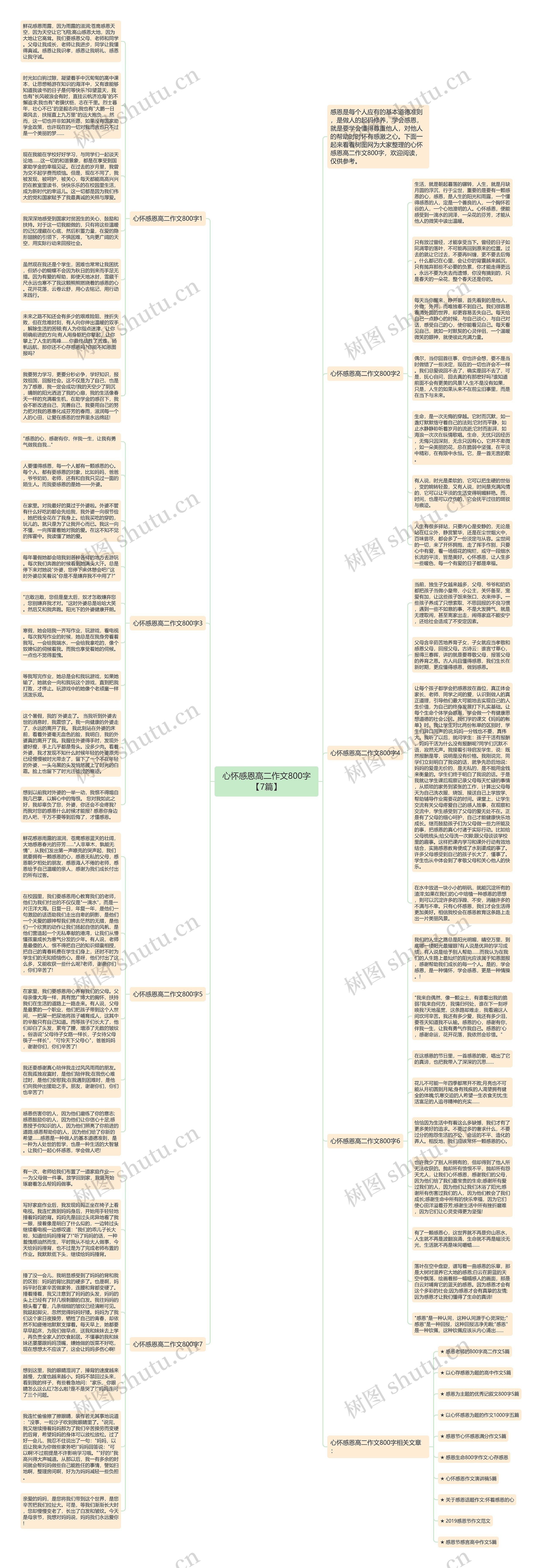 心怀感恩高二作文800字【7篇】思维导图