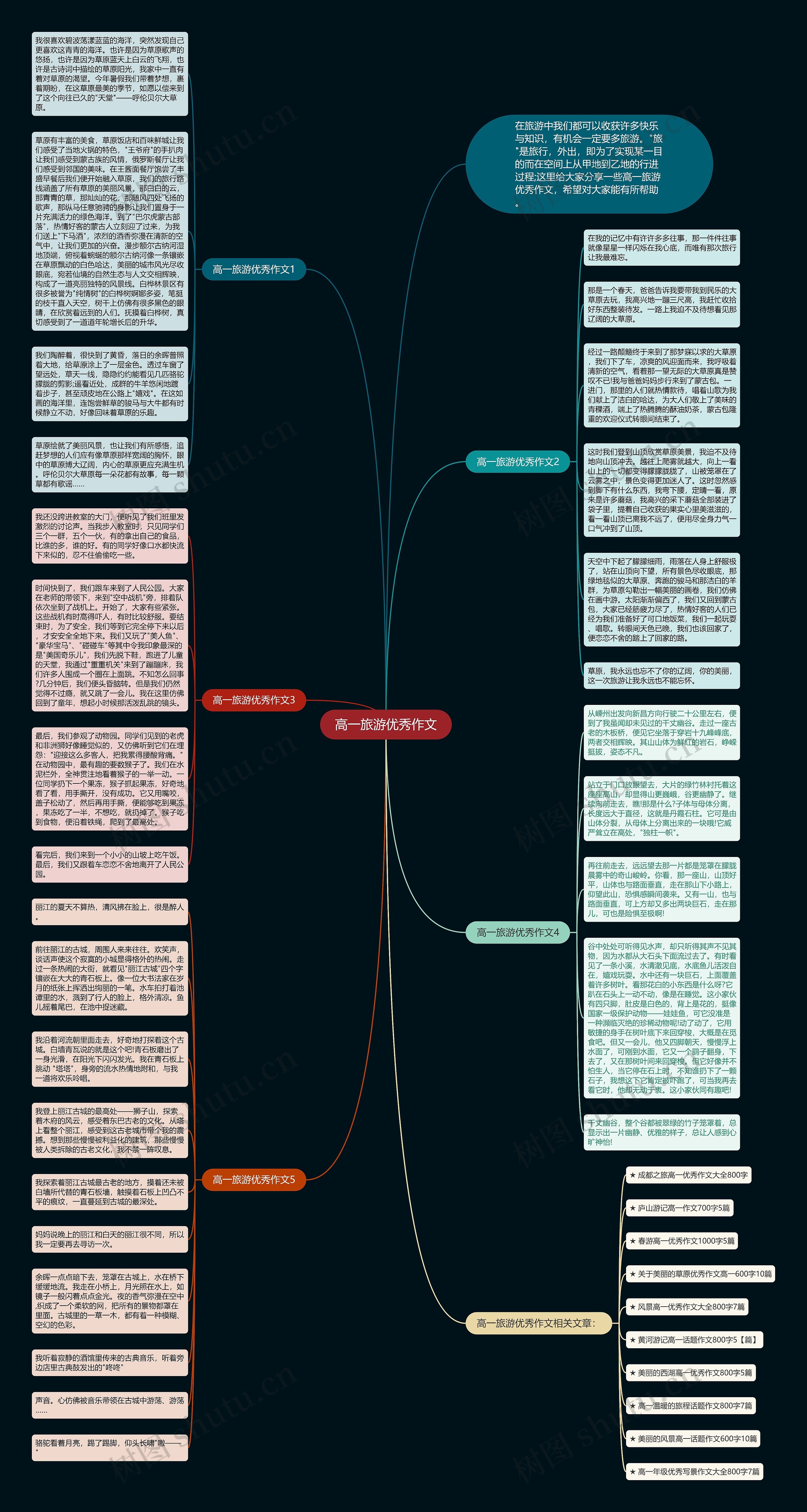 高一旅游优秀作文思维导图