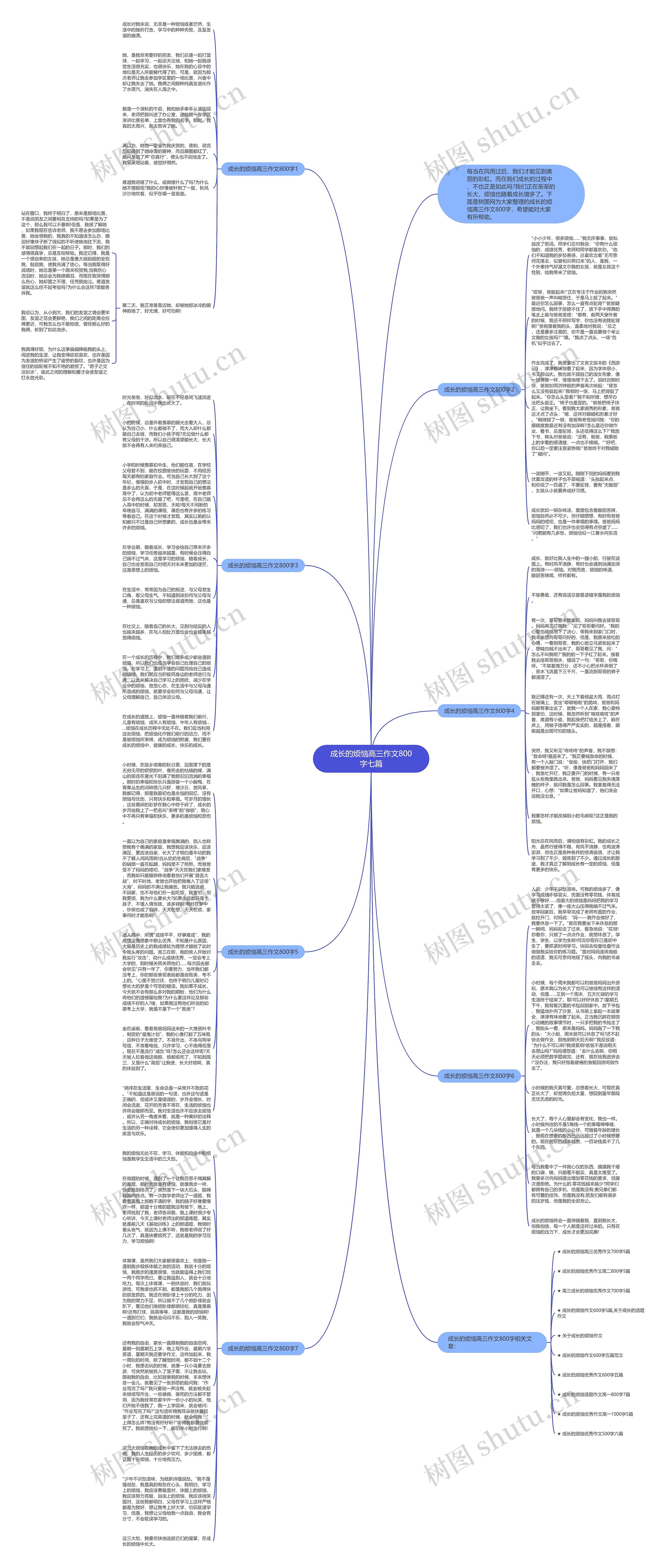 成长的烦恼高三作文800字七篇思维导图