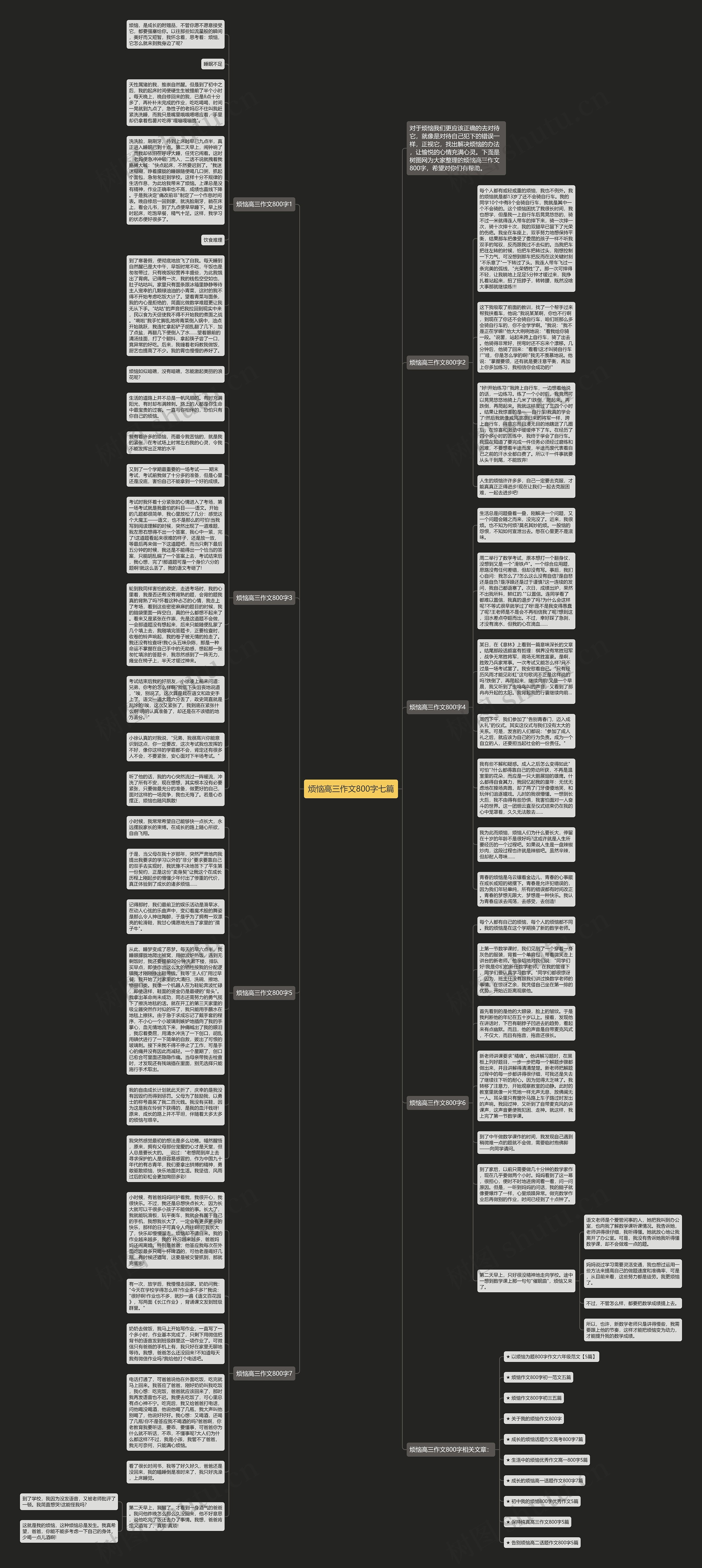 烦恼高三作文800字七篇思维导图