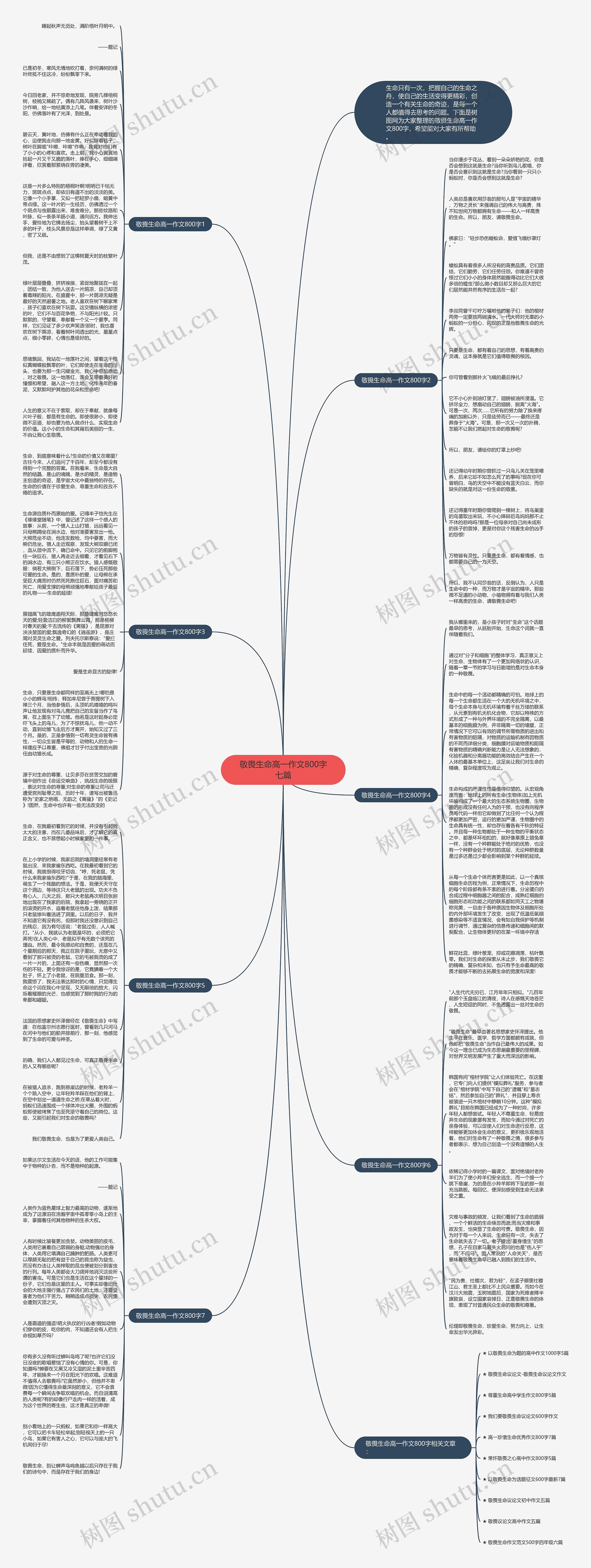 敬畏生命高一作文800字七篇思维导图