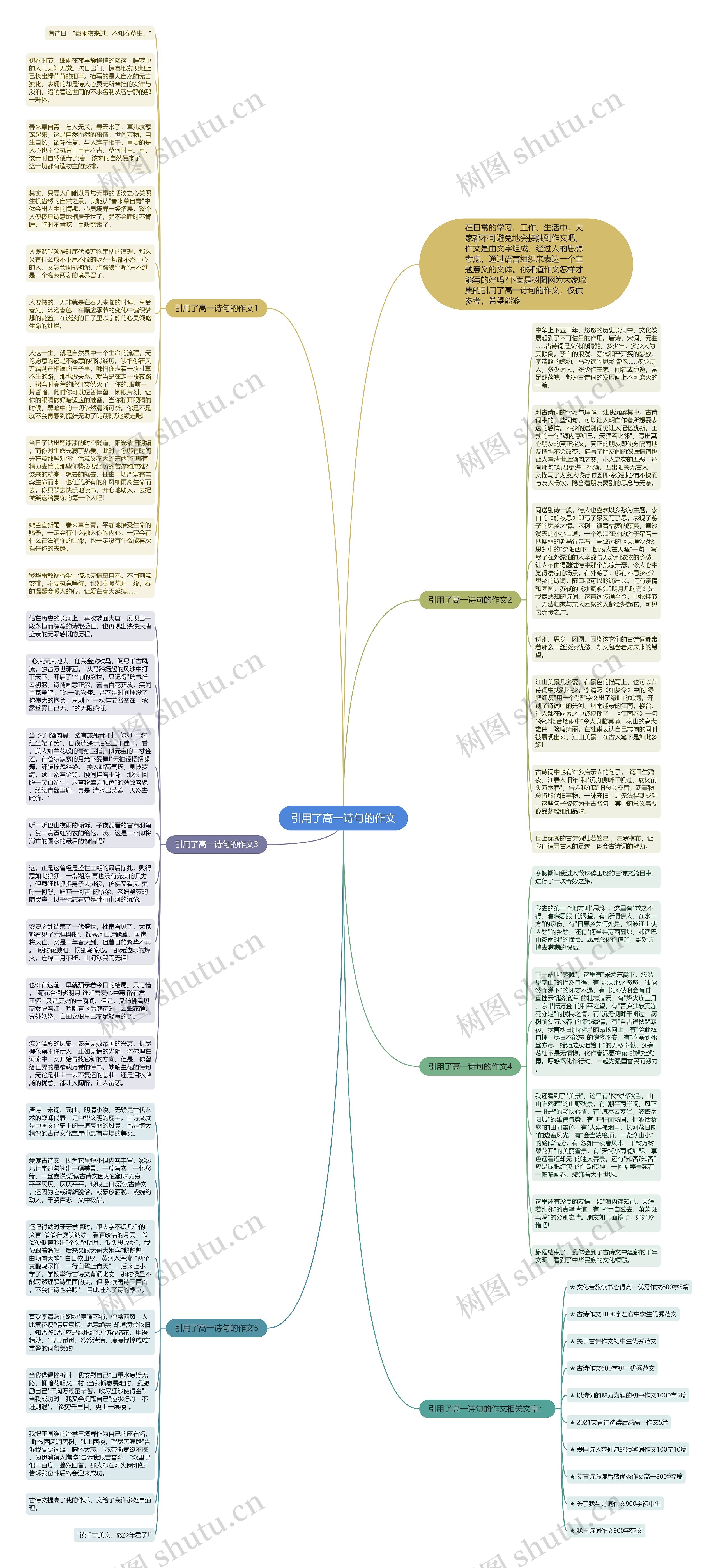 引用了高一诗句的作文思维导图