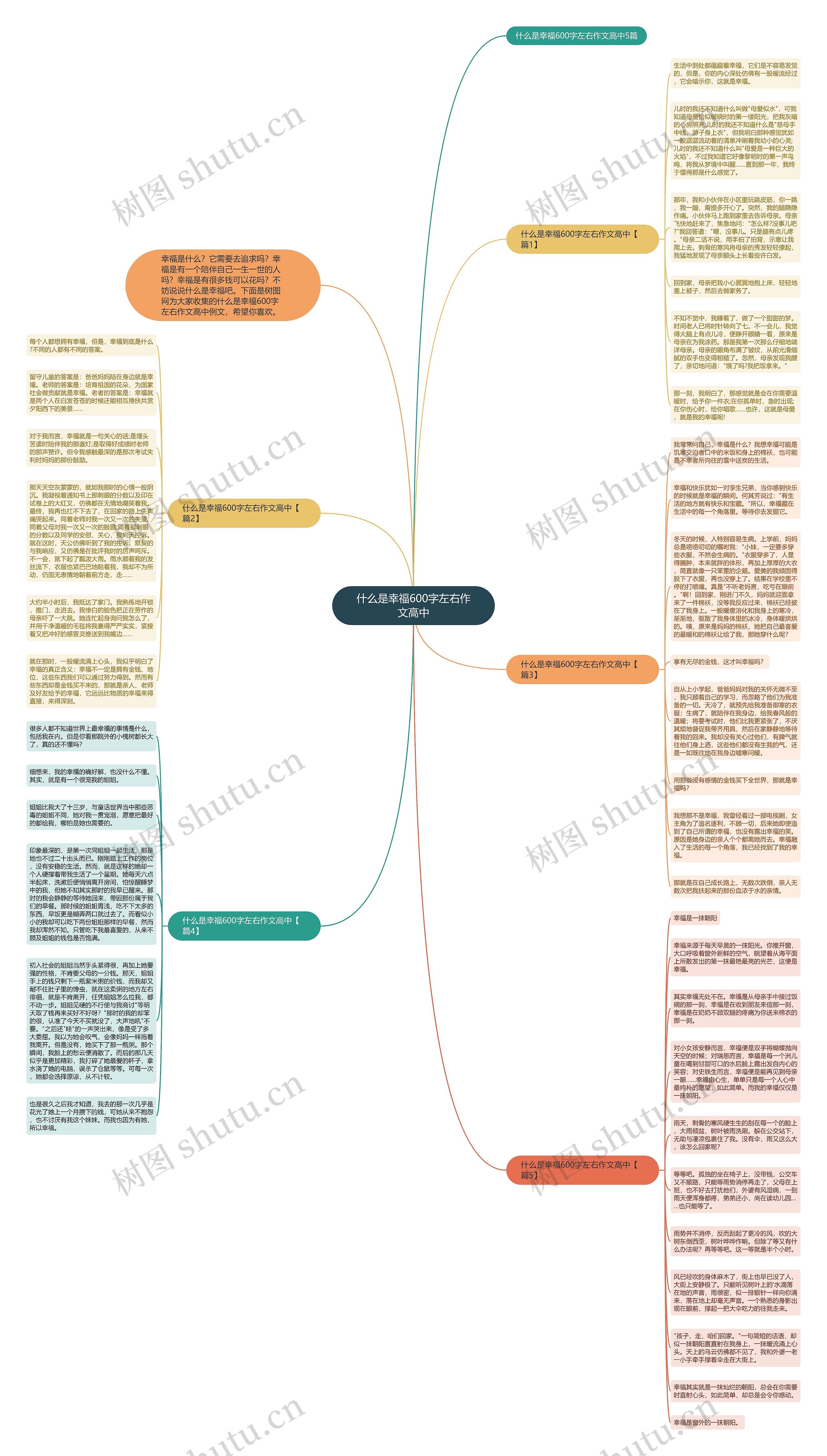 什么是幸福600字左右作文高中思维导图