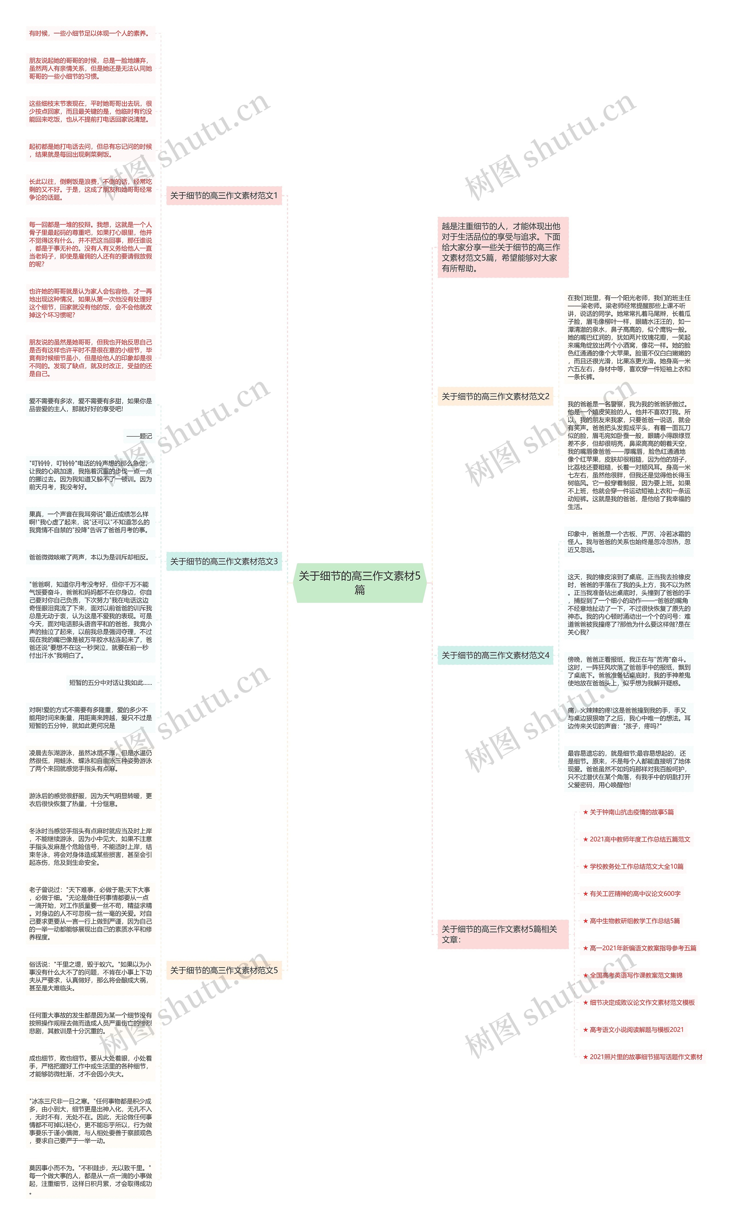 关于细节的高三作文素材5篇思维导图