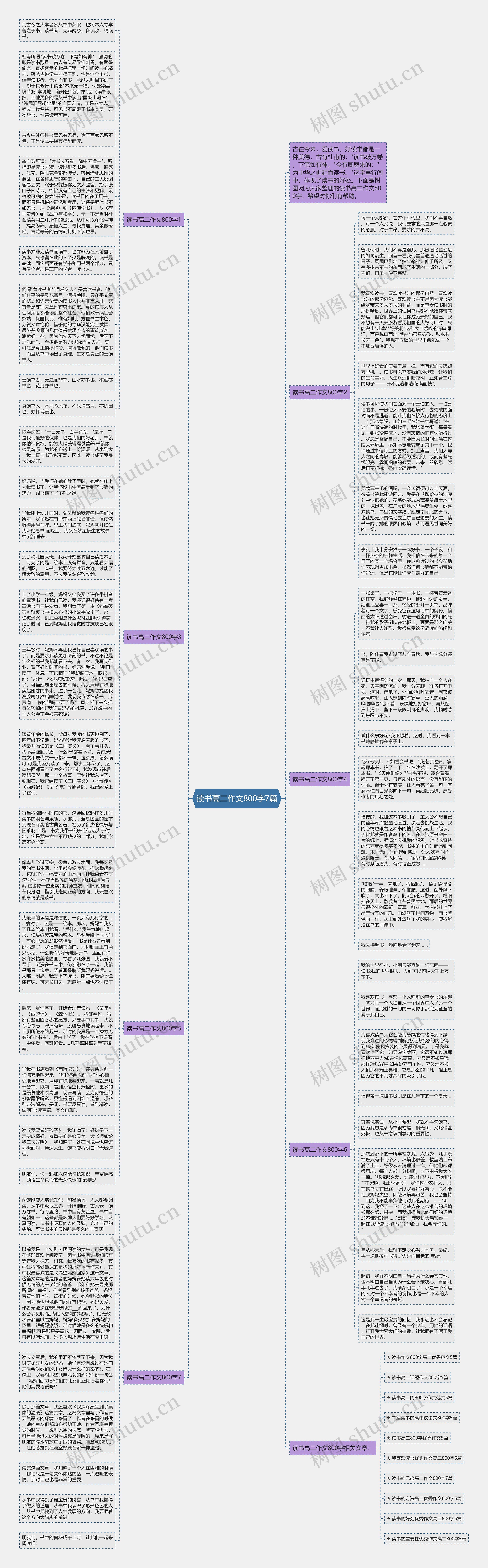读书高二作文800字7篇思维导图