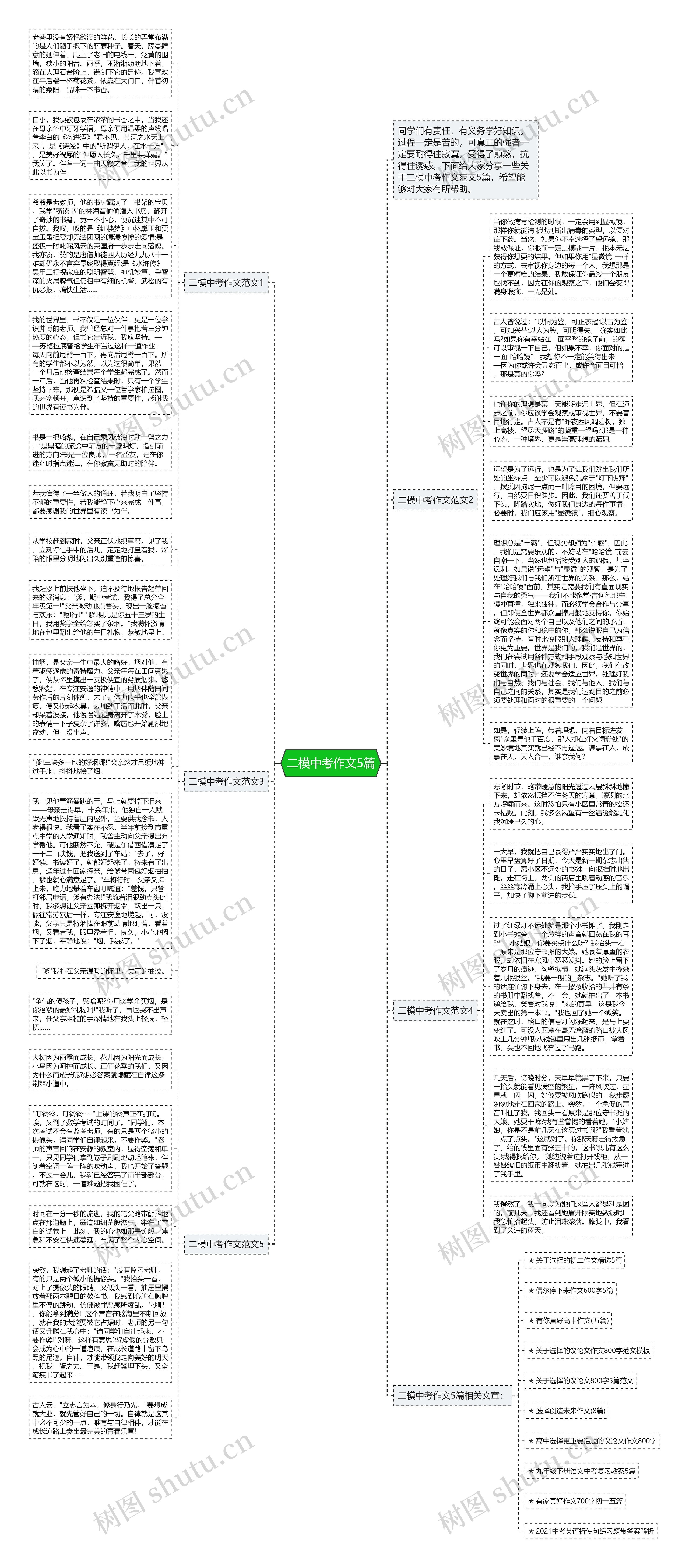 二模中考作文5篇思维导图