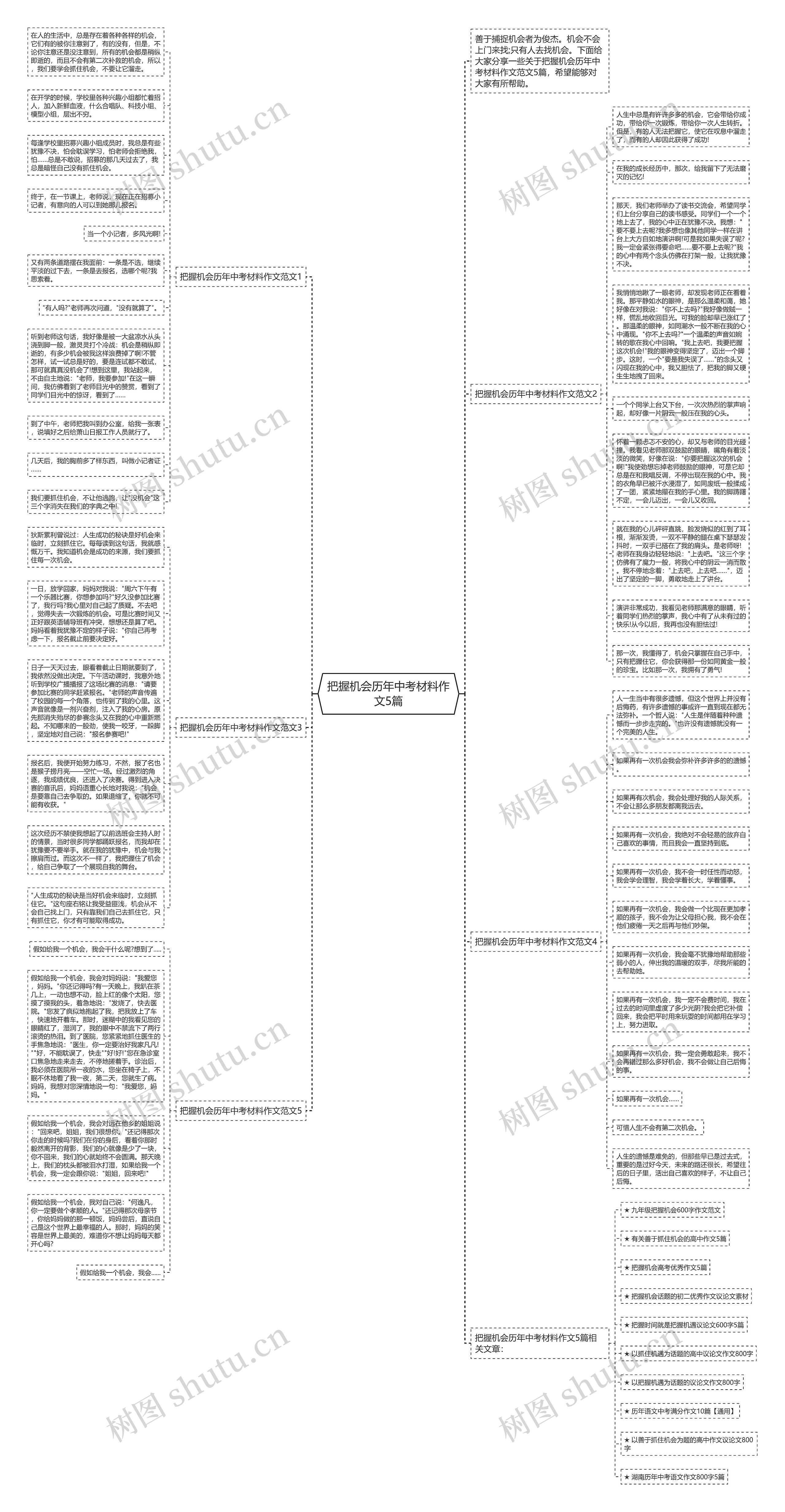 把握机会历年中考材料作文5篇思维导图