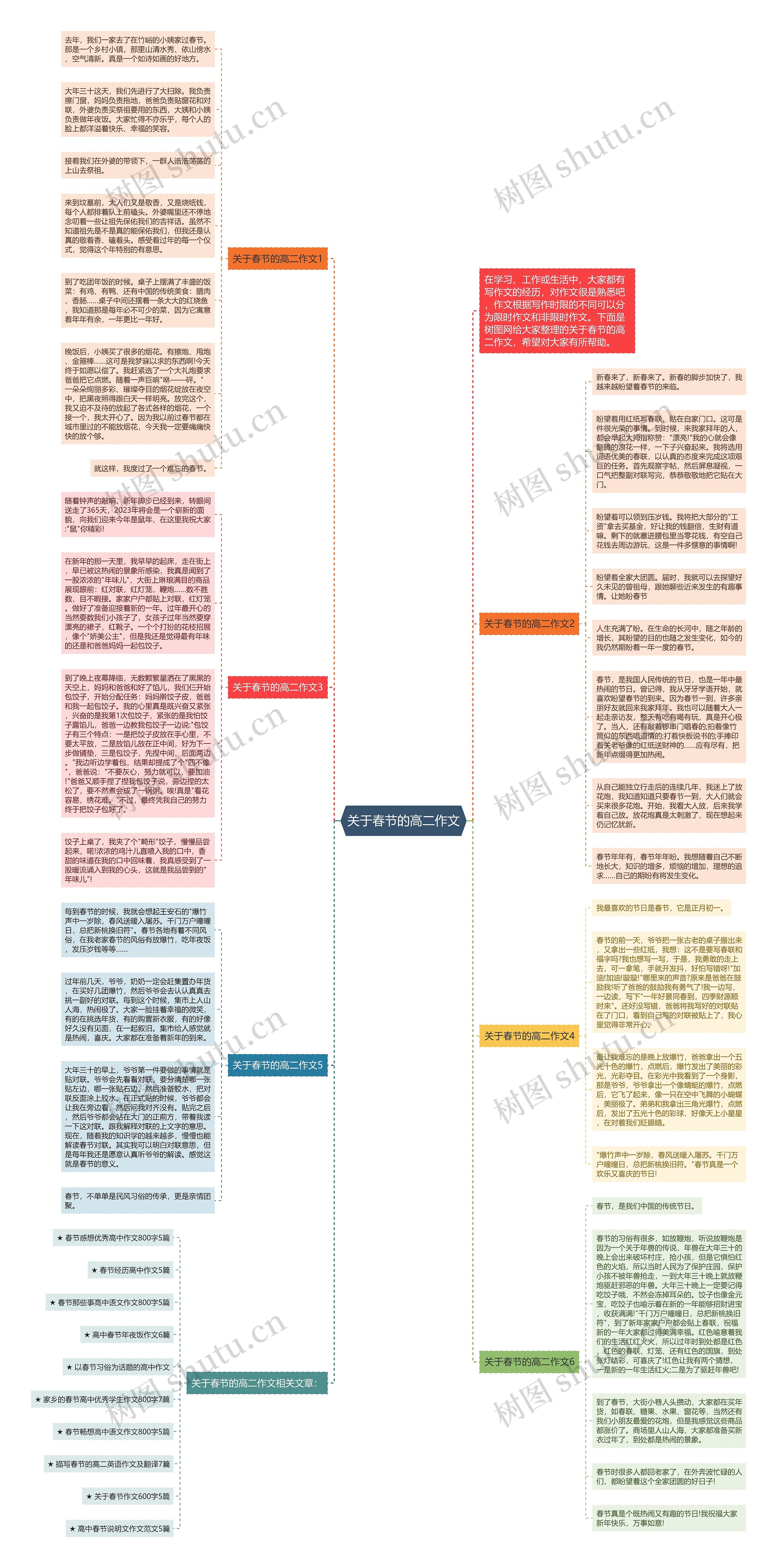 关于春节的高二作文思维导图