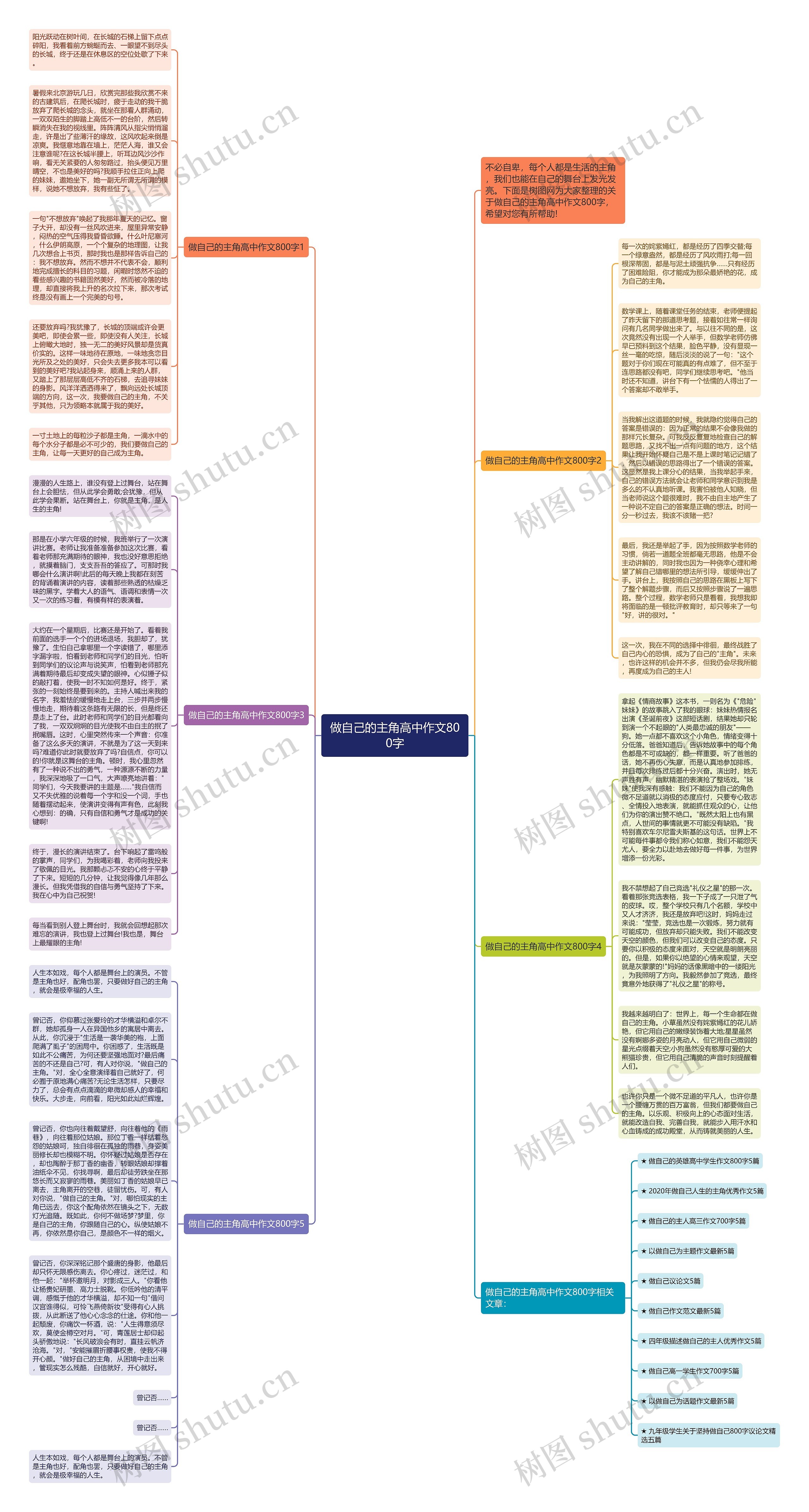 做自己的主角高中作文800字思维导图