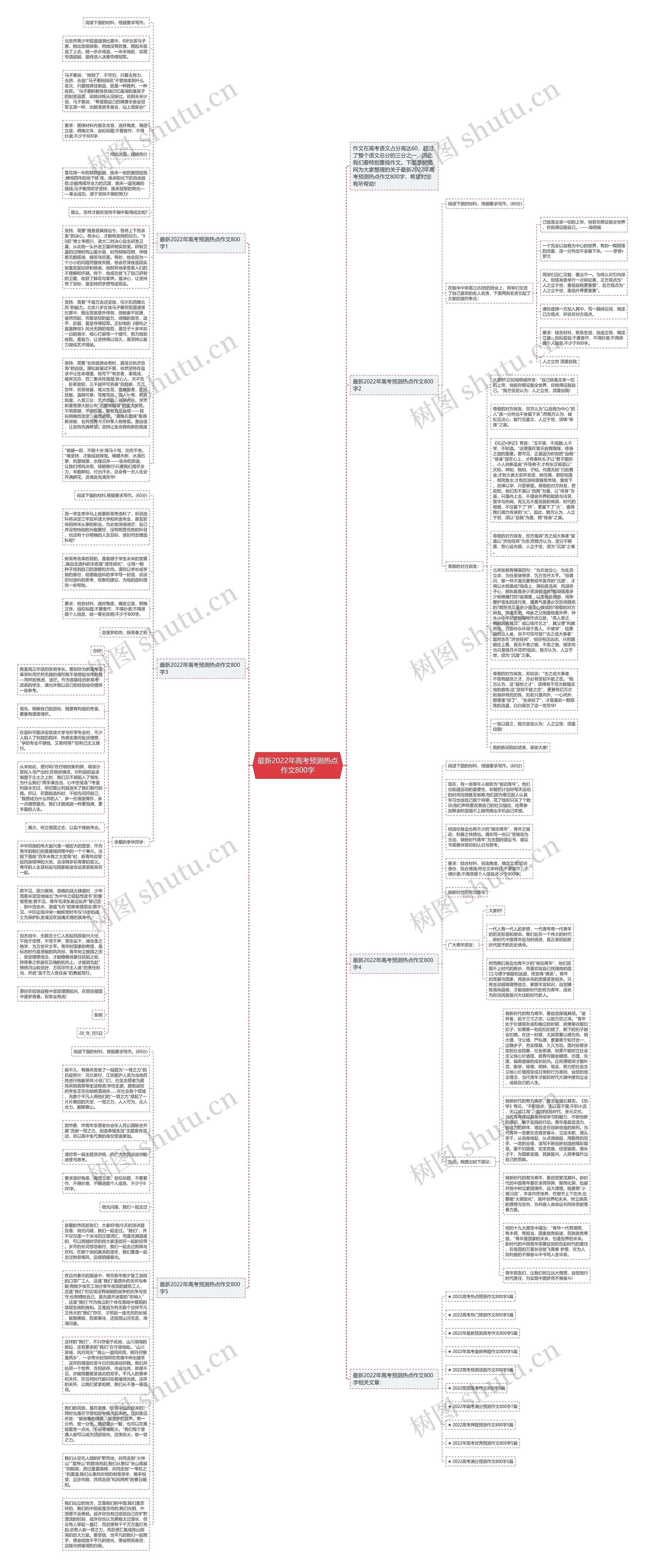 最新2022年高考预测热点作文800字思维导图