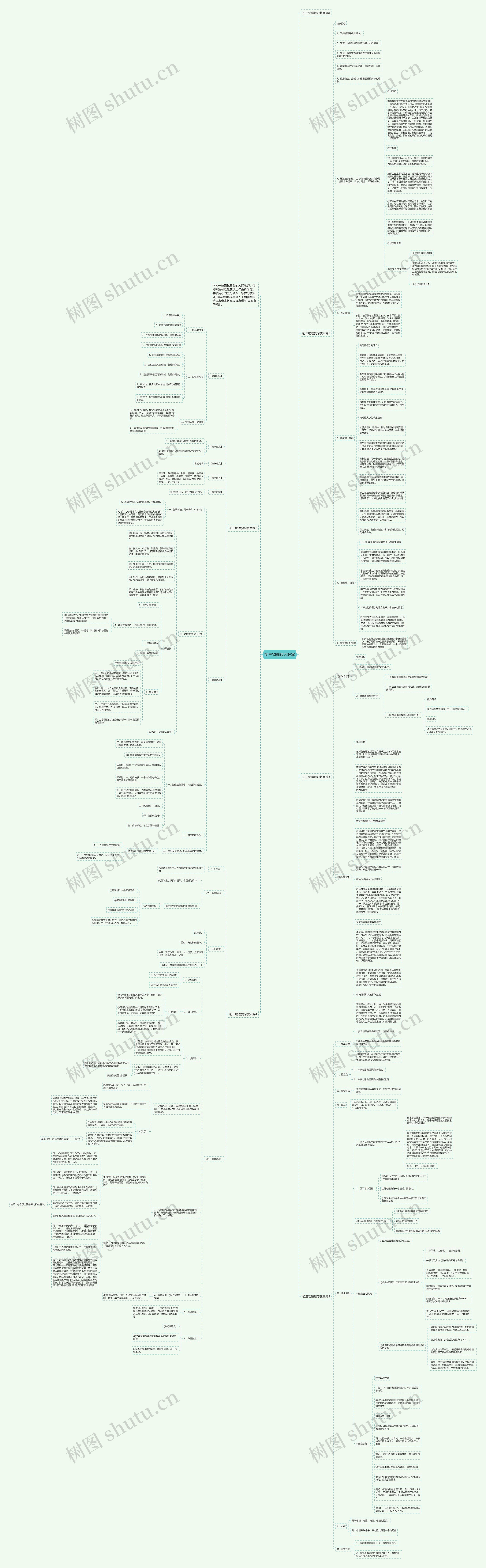 初三物理复习教案思维导图
