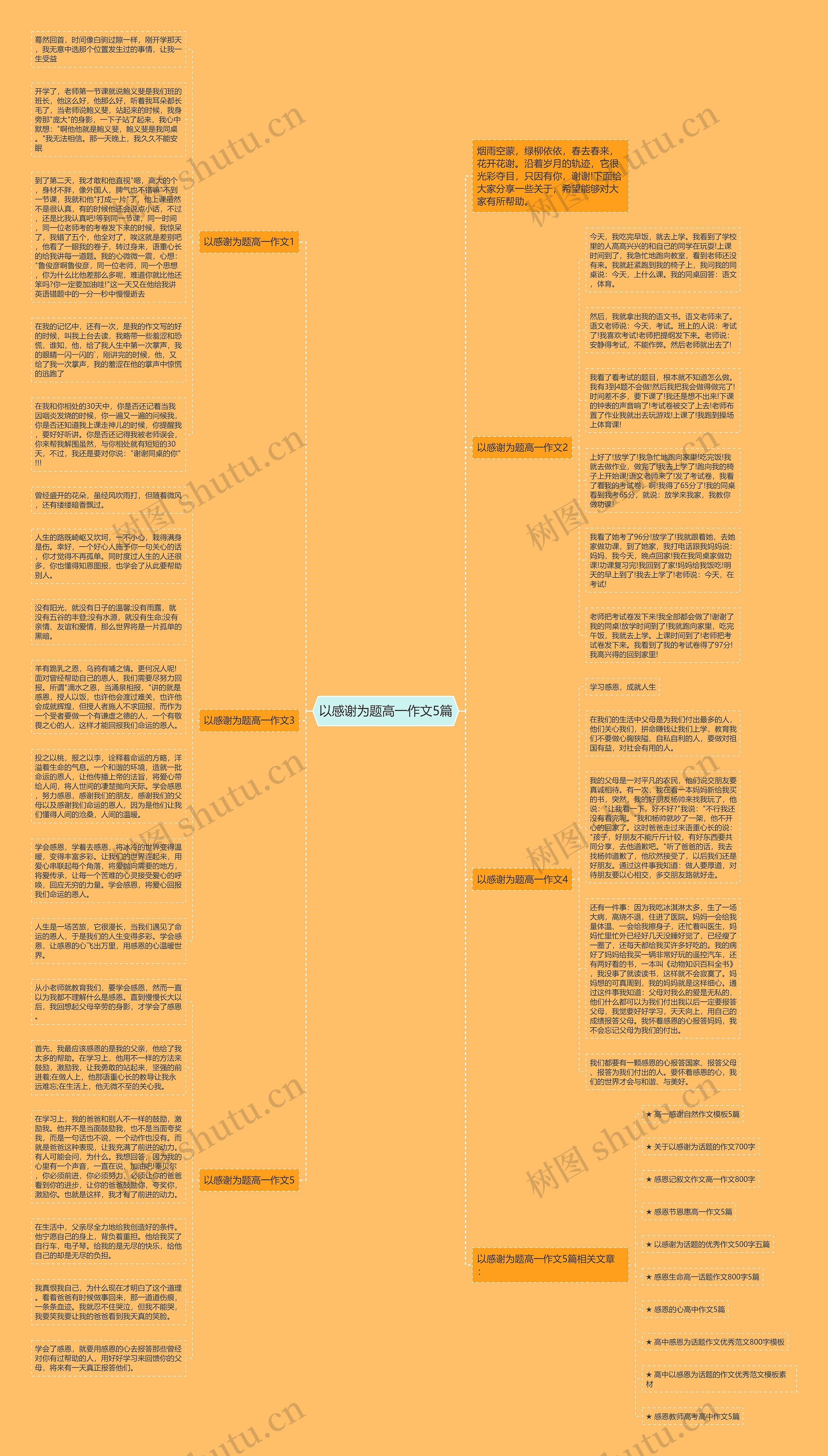 以感谢为题高一作文5篇思维导图