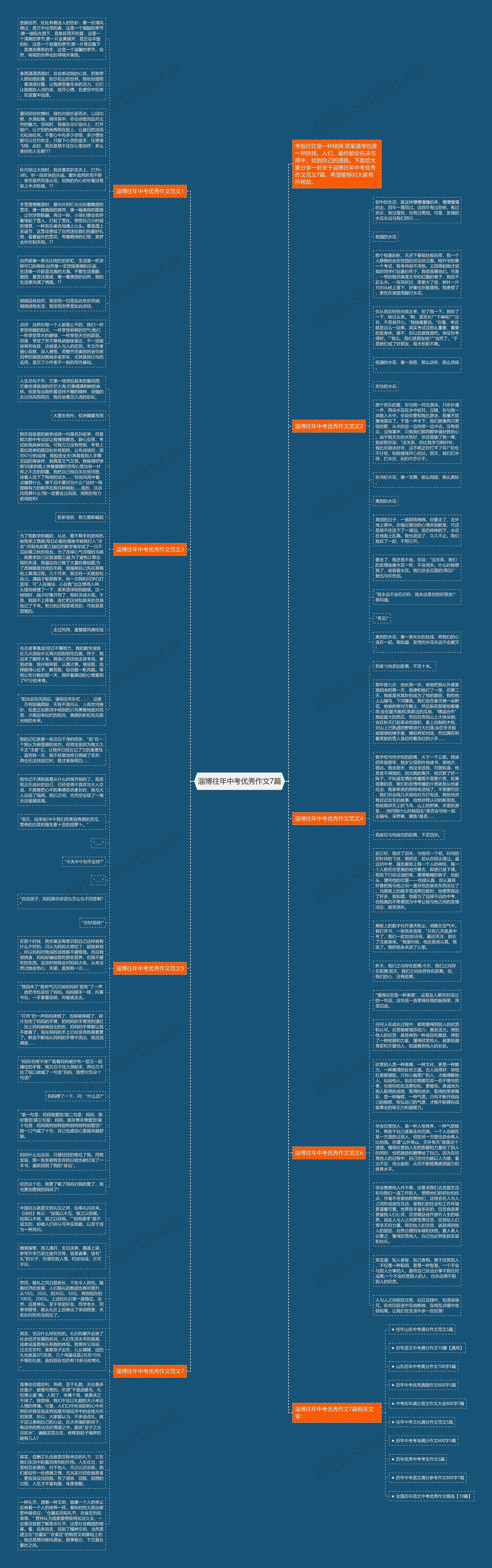 淄博往年中考优秀作文7篇思维导图