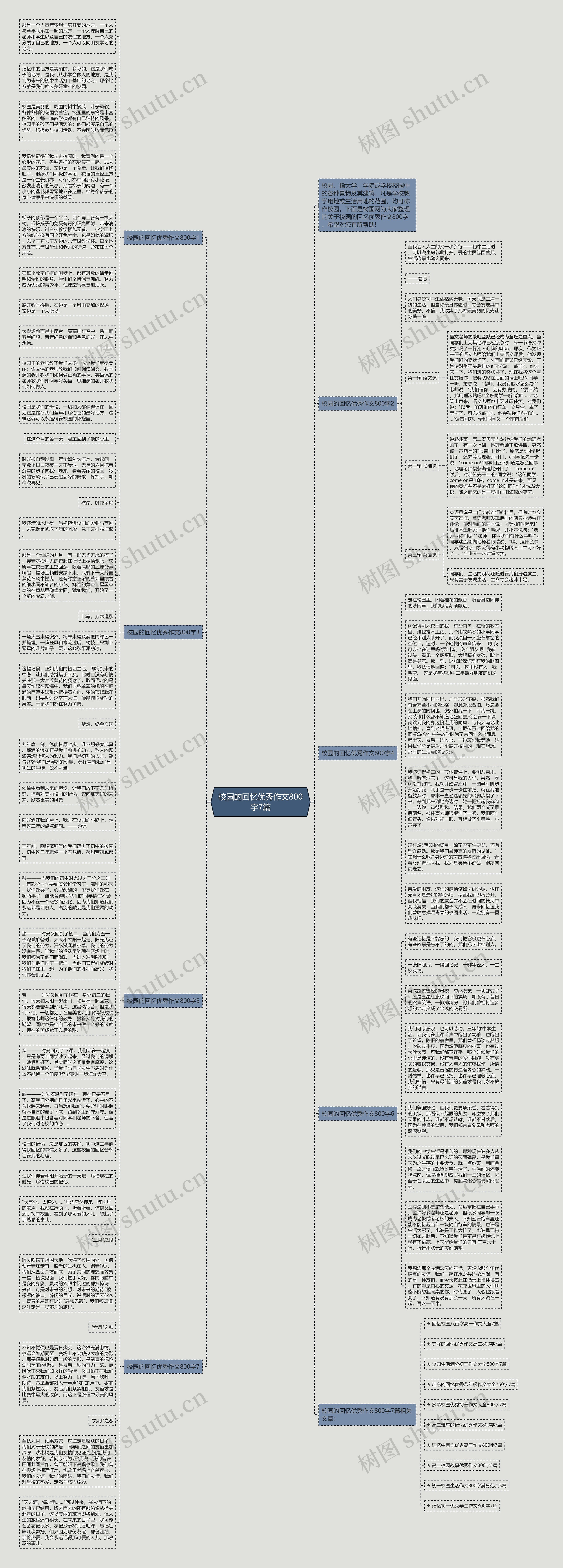 校园的回忆优秀作文800字7篇思维导图
