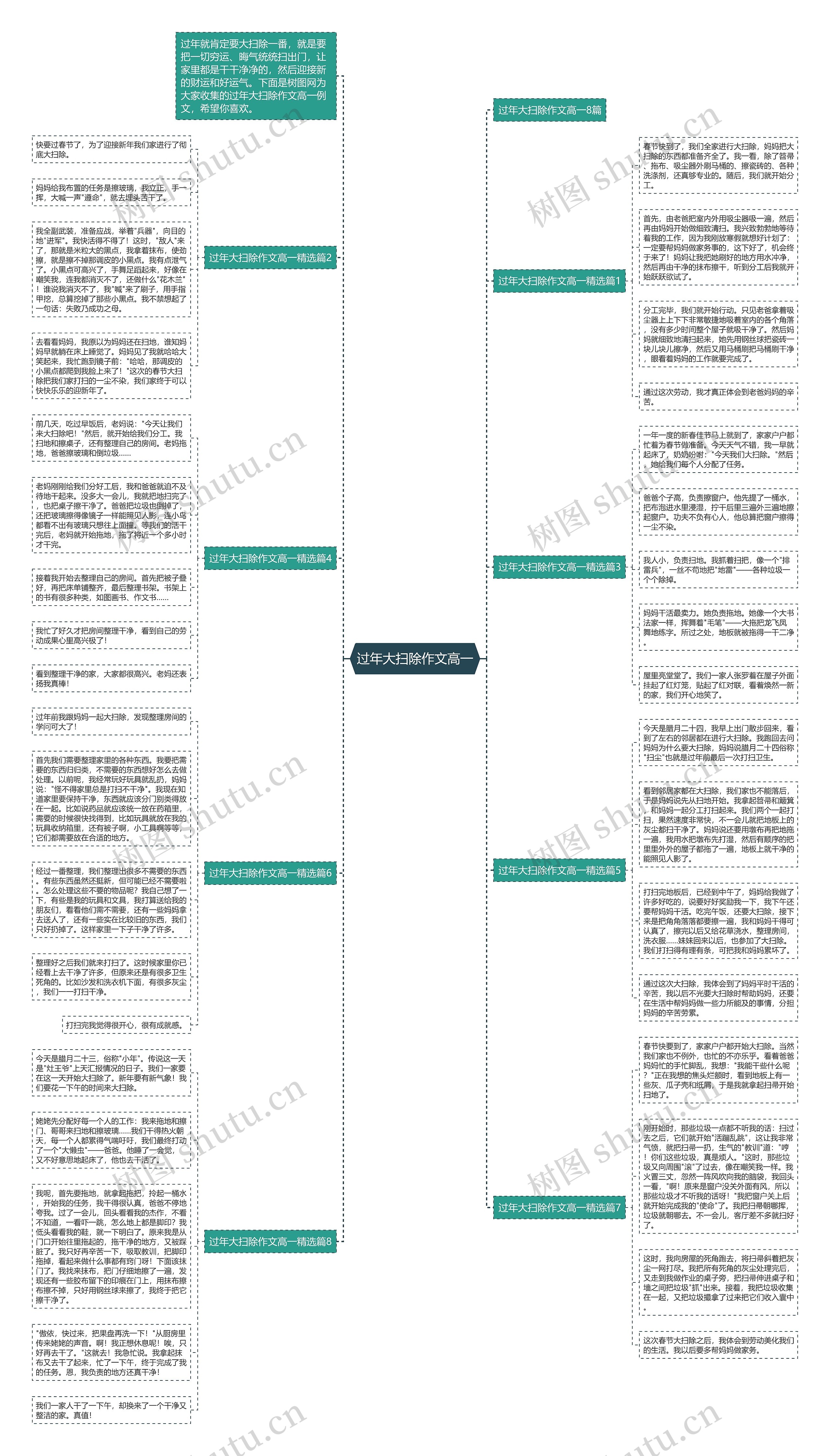 过年大扫除作文高一思维导图