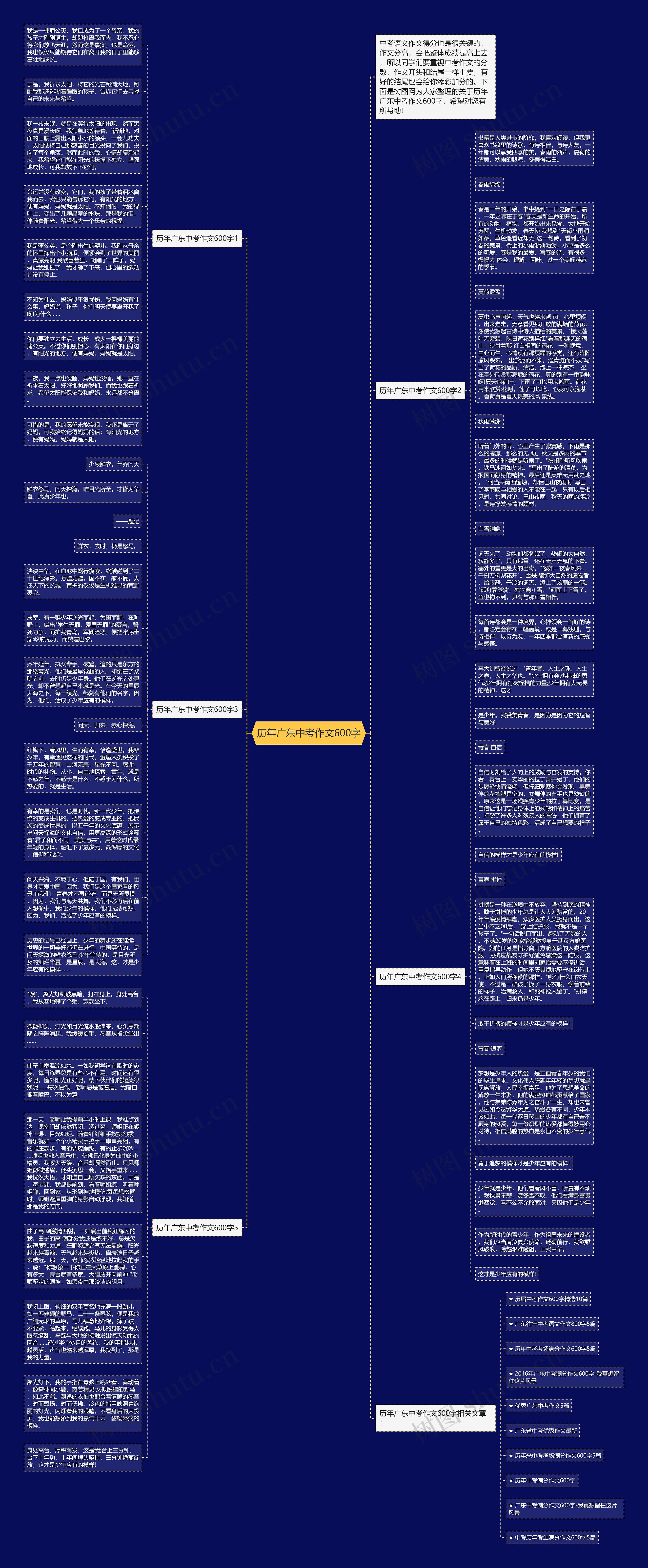 历年广东中考作文600字思维导图