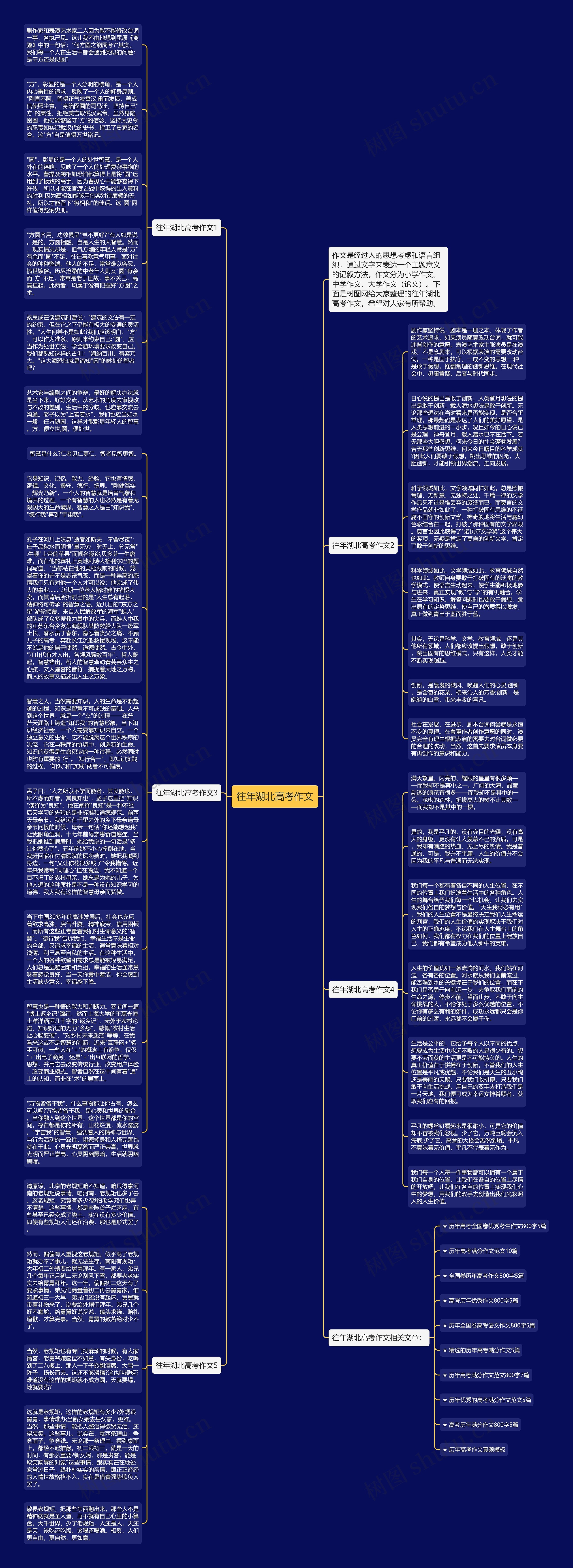 往年湖北高考作文思维导图