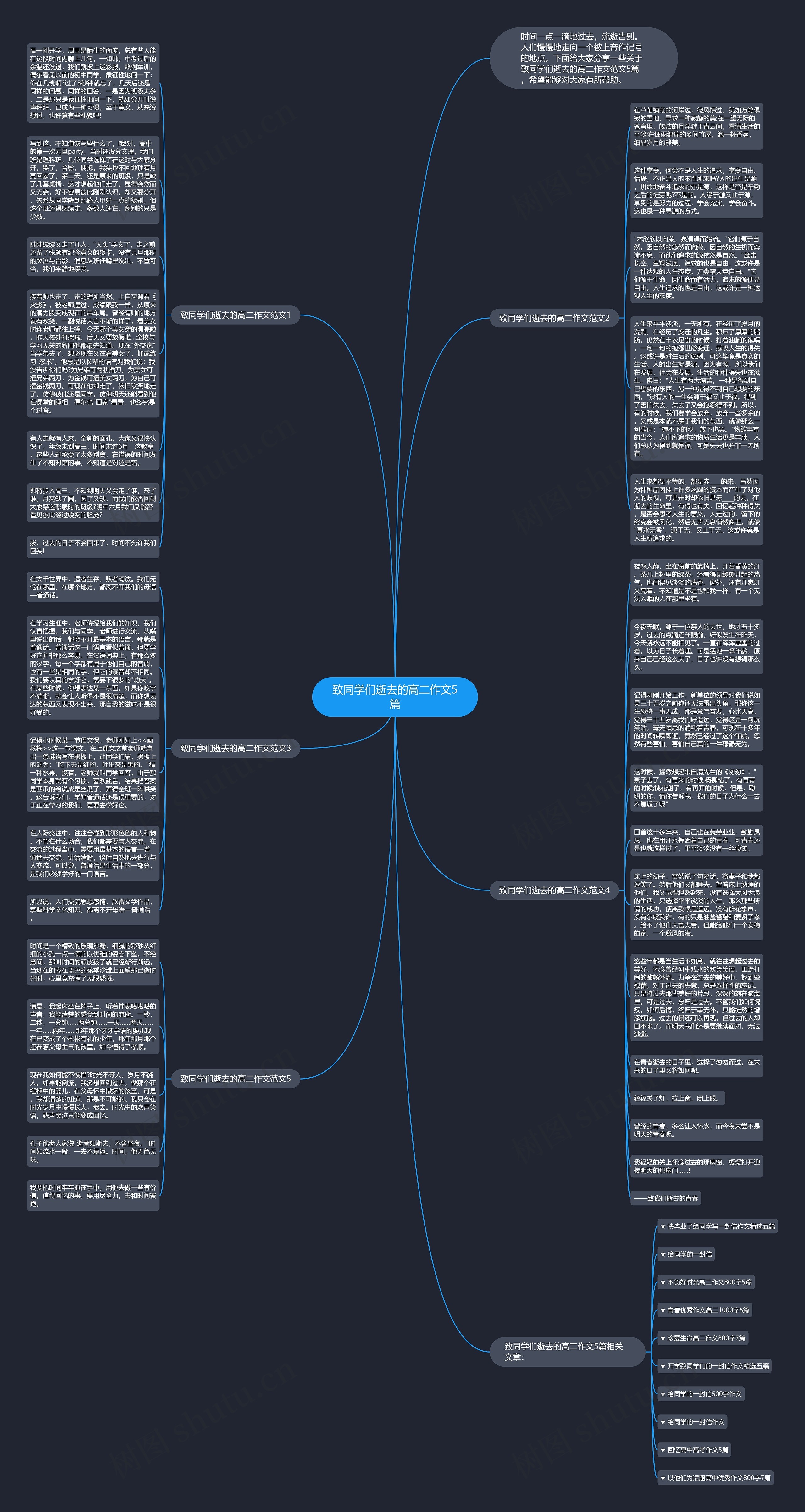 致同学们逝去的高二作文5篇思维导图