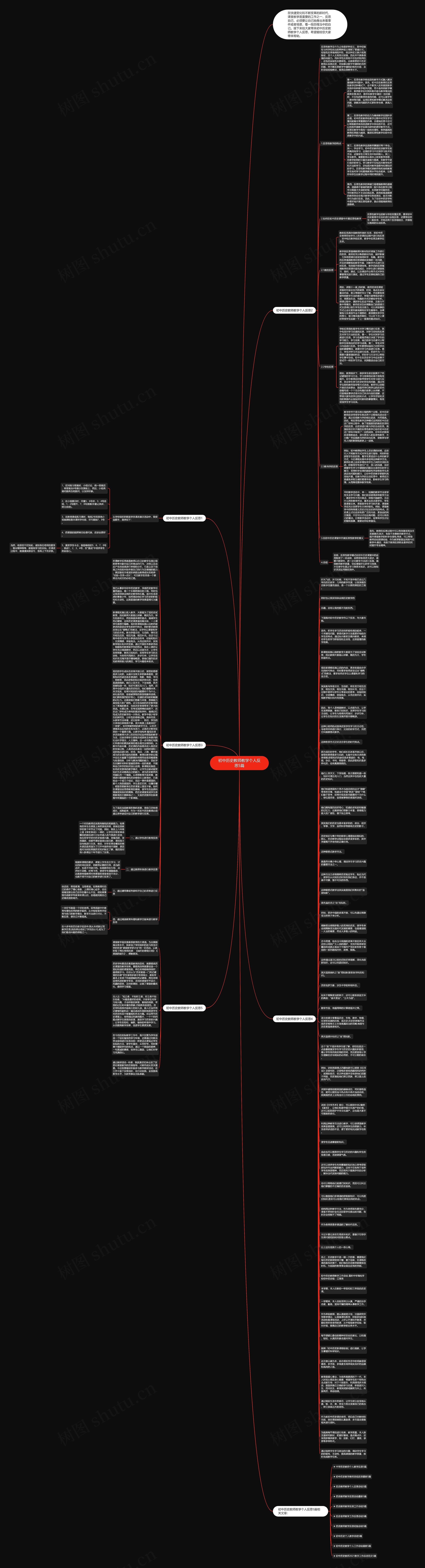 初中历史教师教学个人反思5篇思维导图
