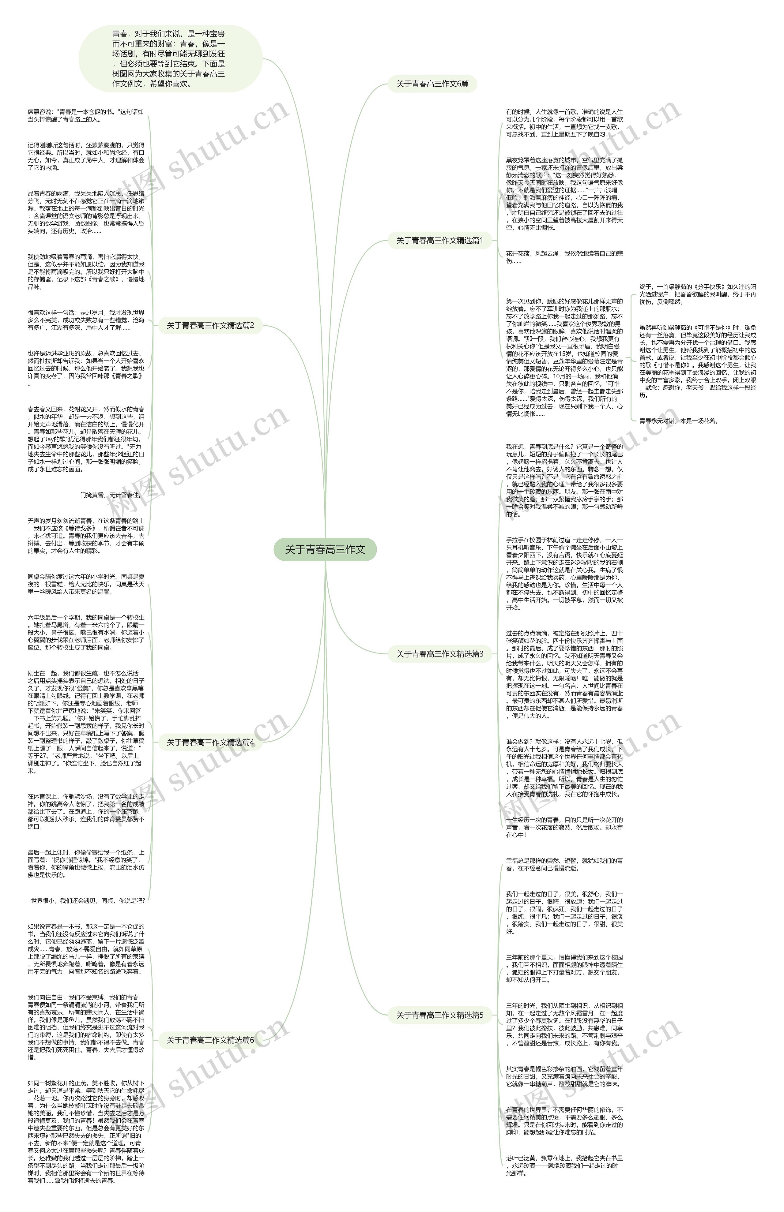 关于青春高三作文思维导图