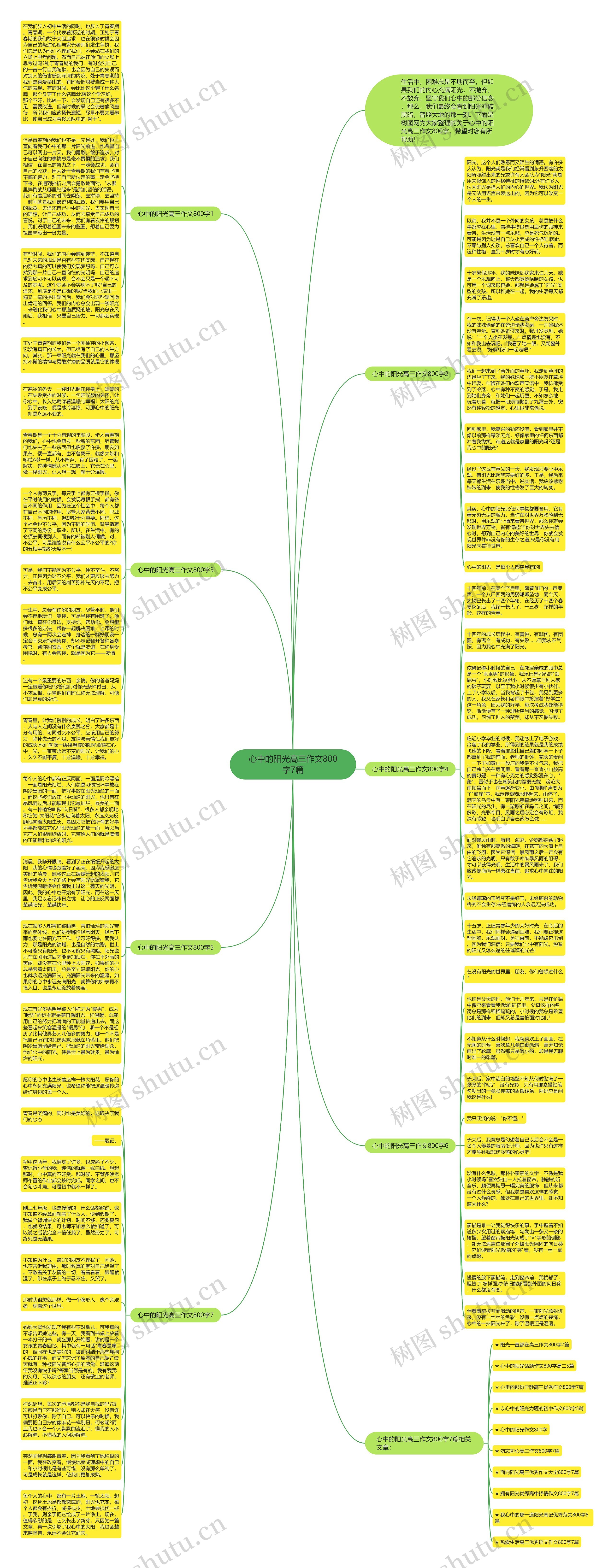 心中的阳光高三作文800字7篇思维导图