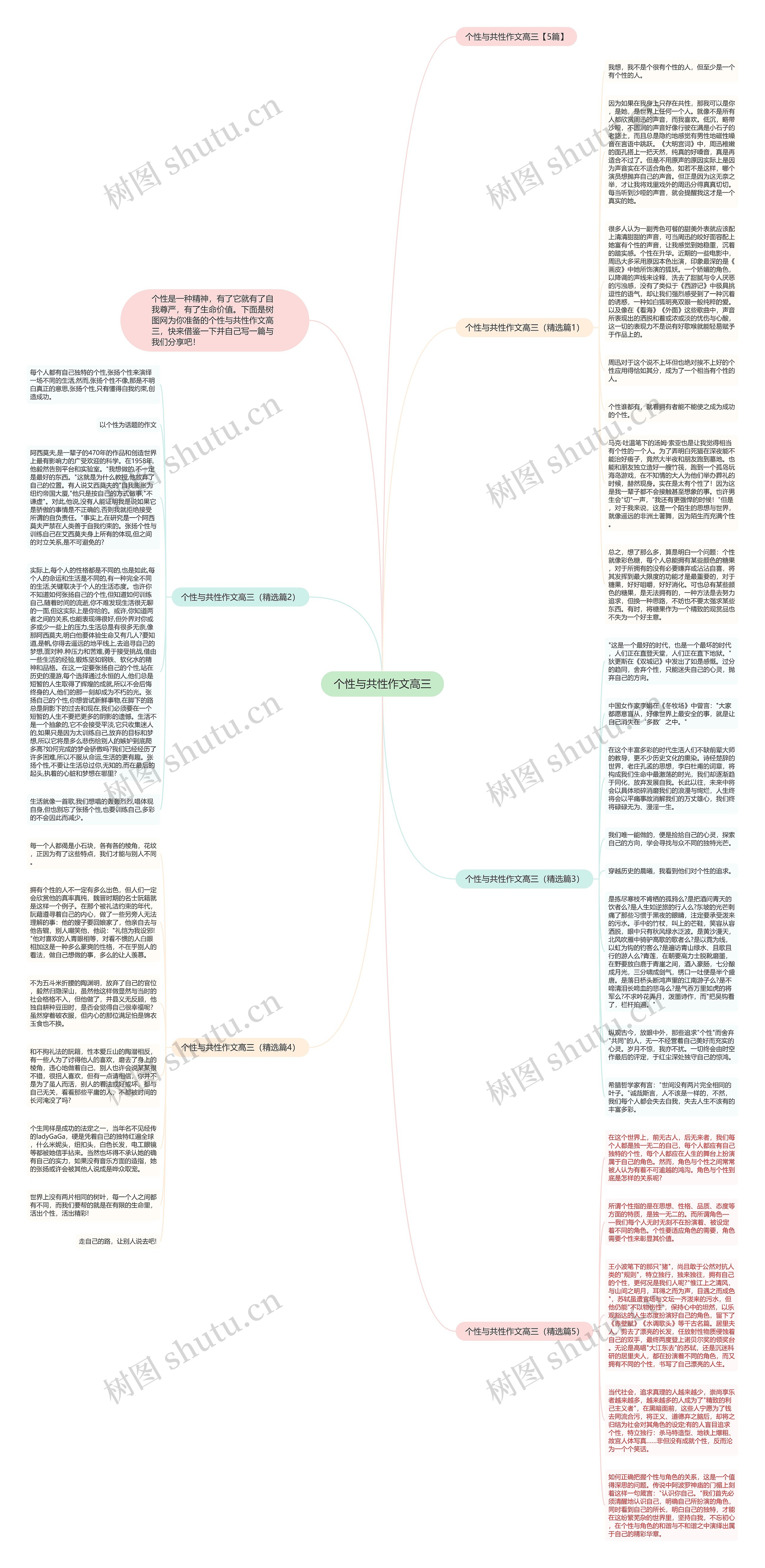 个性与共性作文高三思维导图