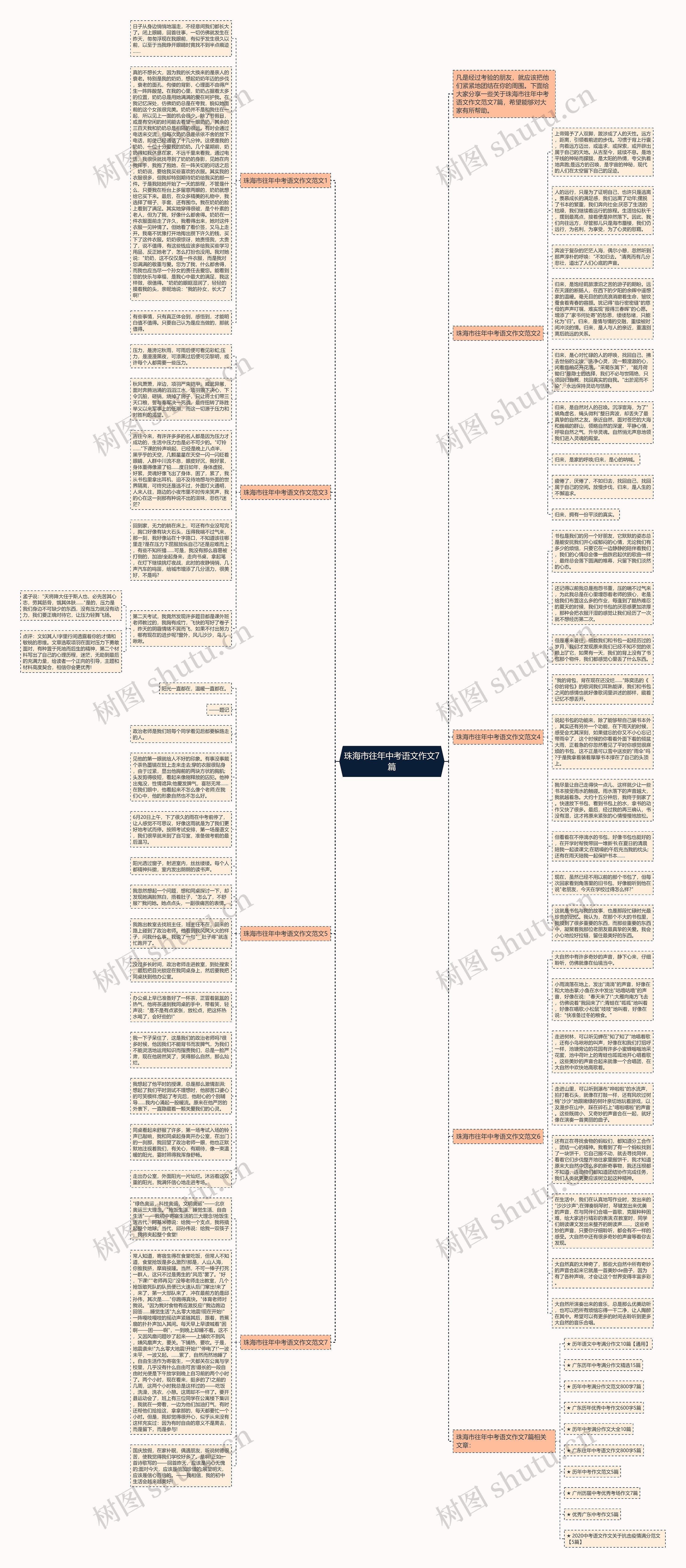 珠海市往年中考语文作文7篇思维导图