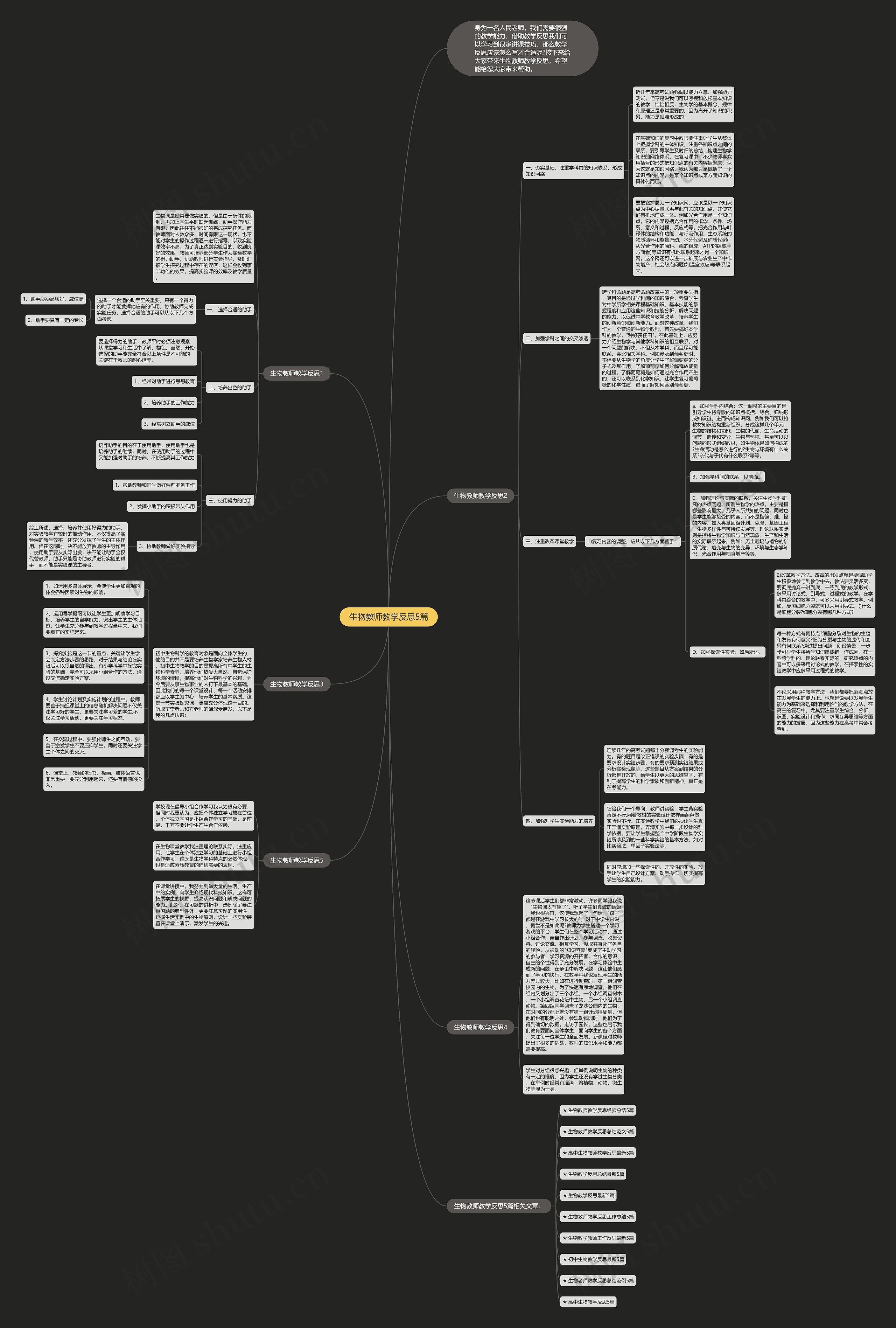 生物教师教学反思5篇思维导图