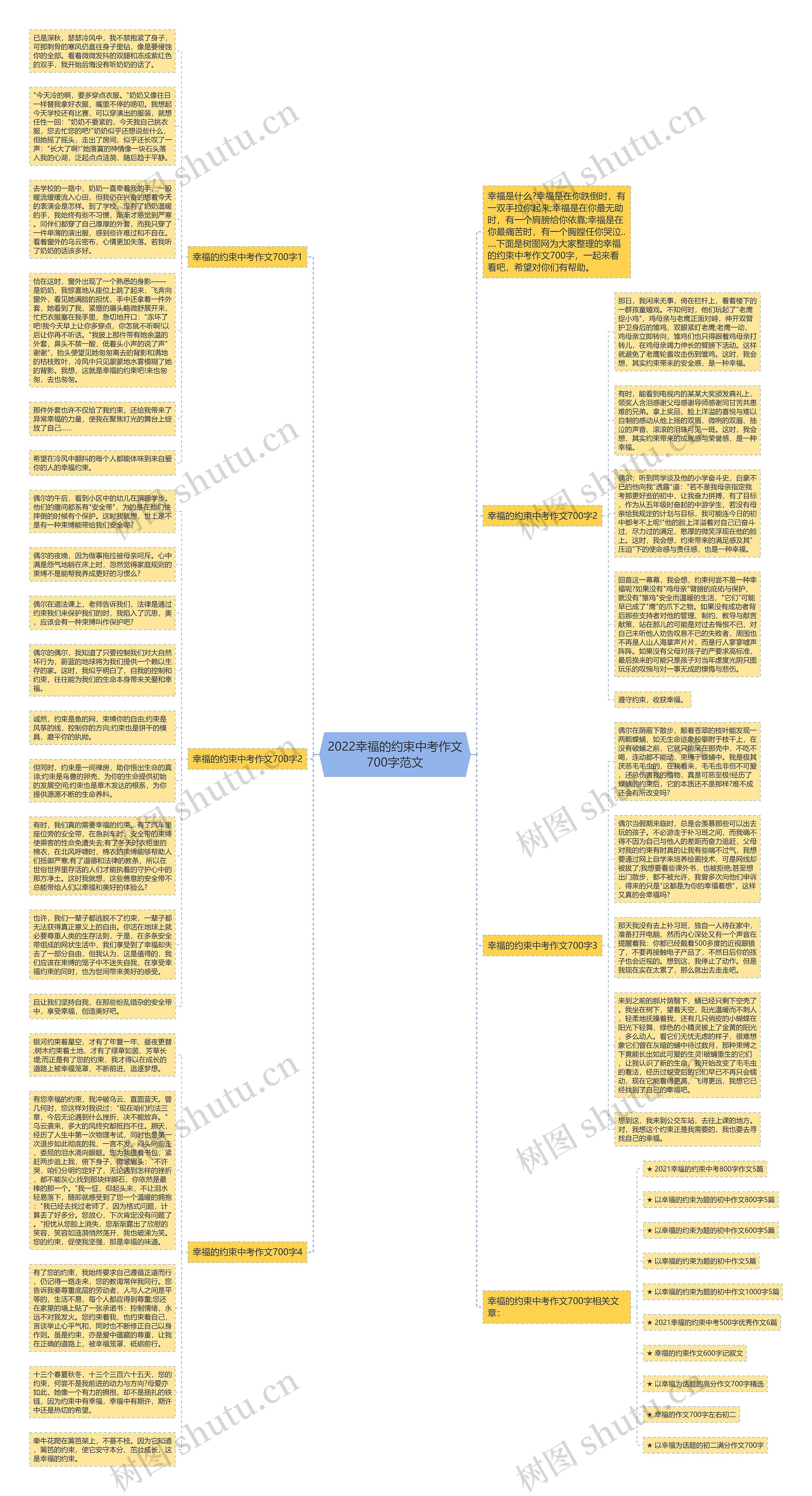 2022幸福的约束中考作文700字范文思维导图