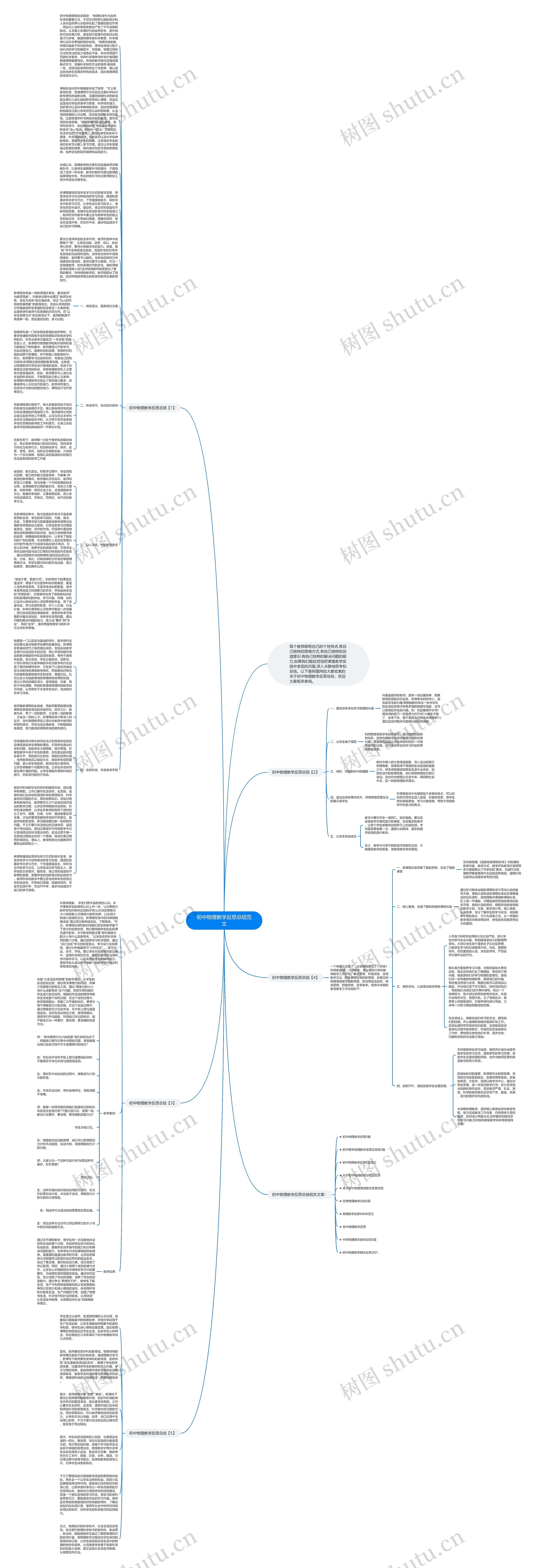 初中物理教学反思总结范文思维导图