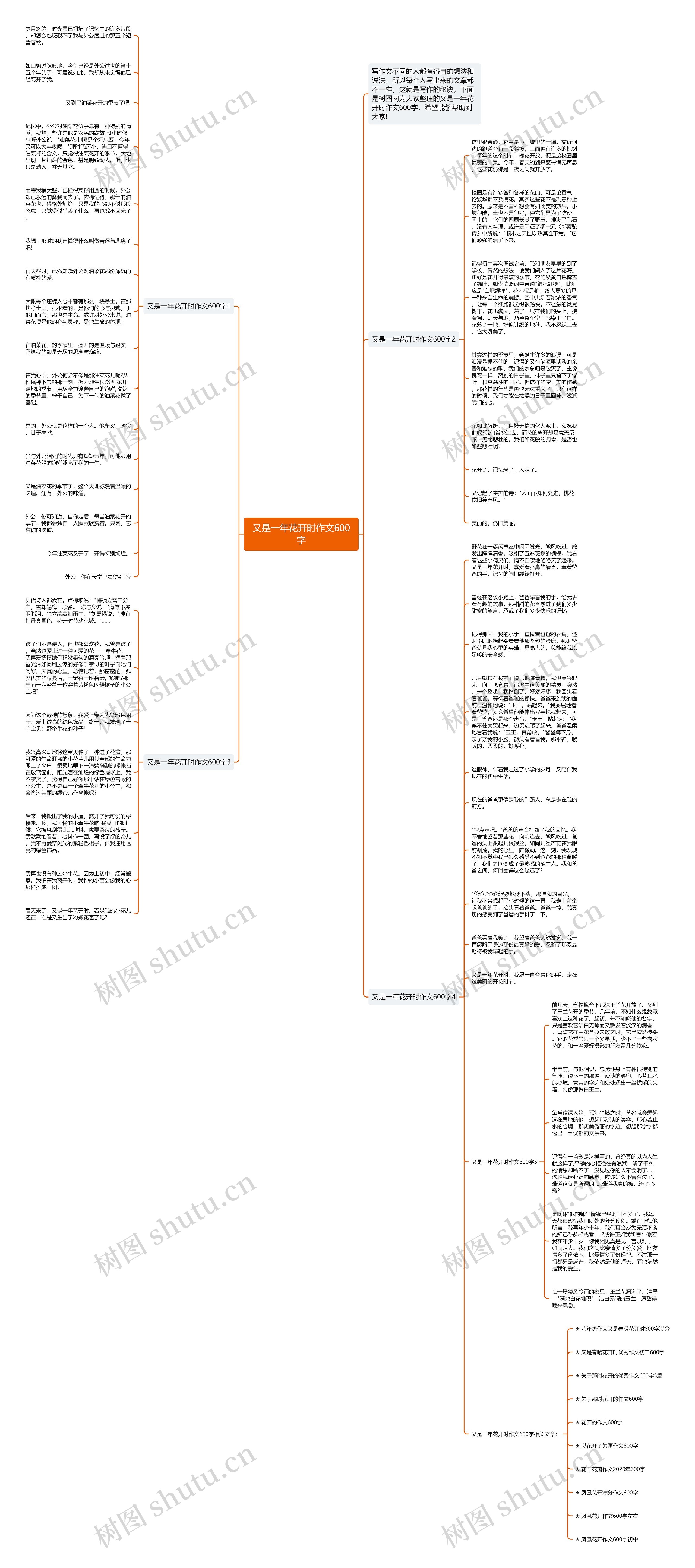 又是一年花开时作文600字思维导图