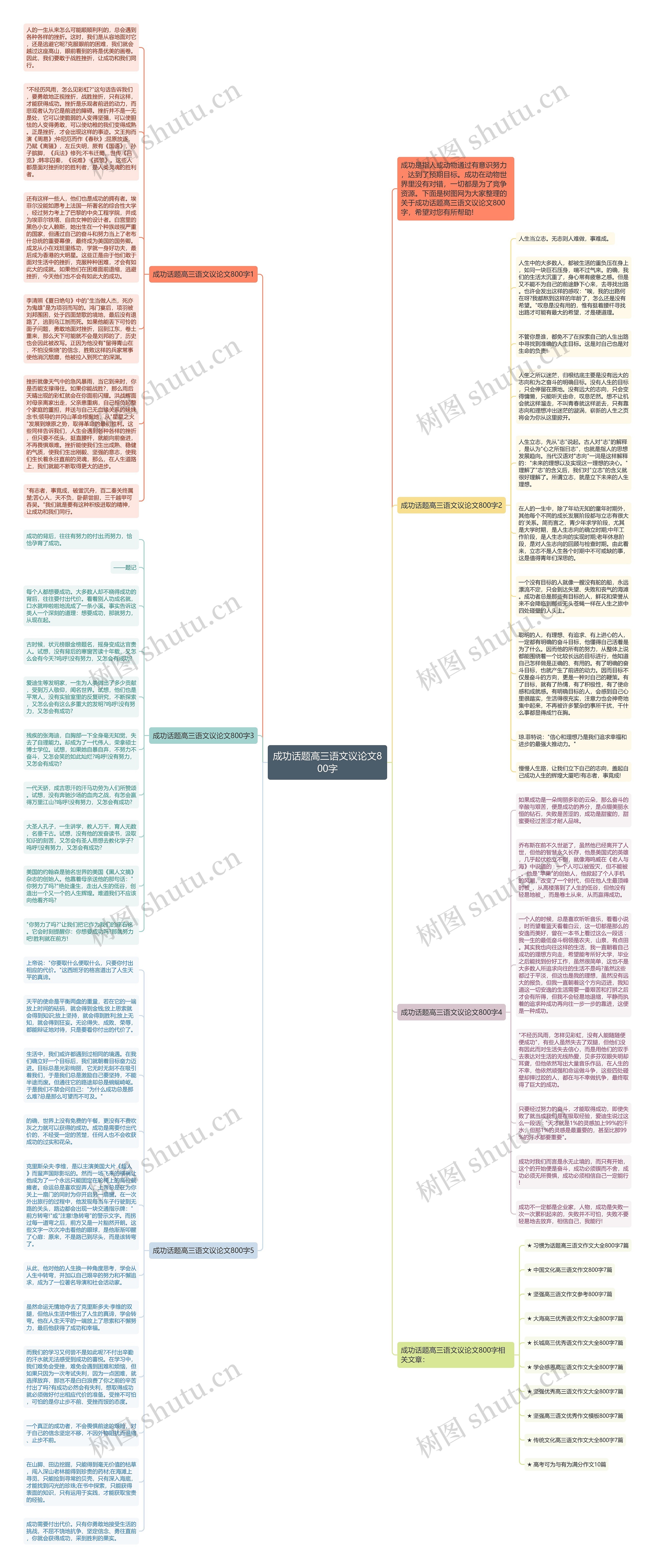 成功话题高三语文议论文800字思维导图