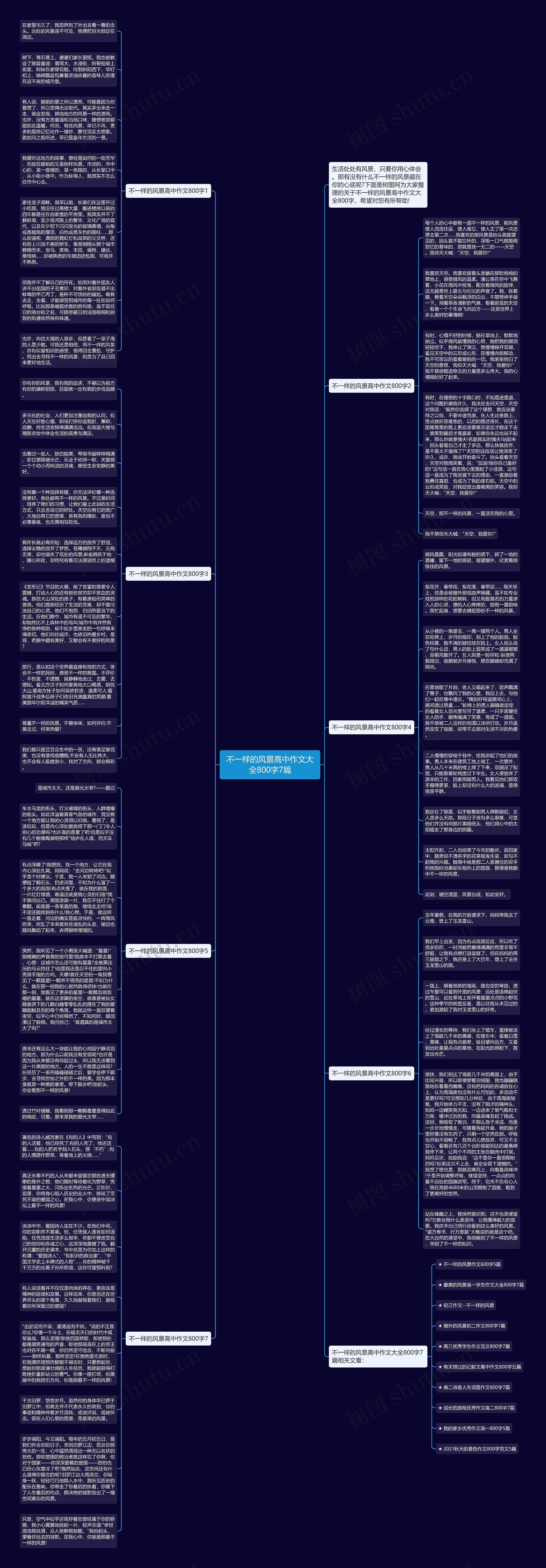 不一样的风景高中作文大全800字7篇思维导图