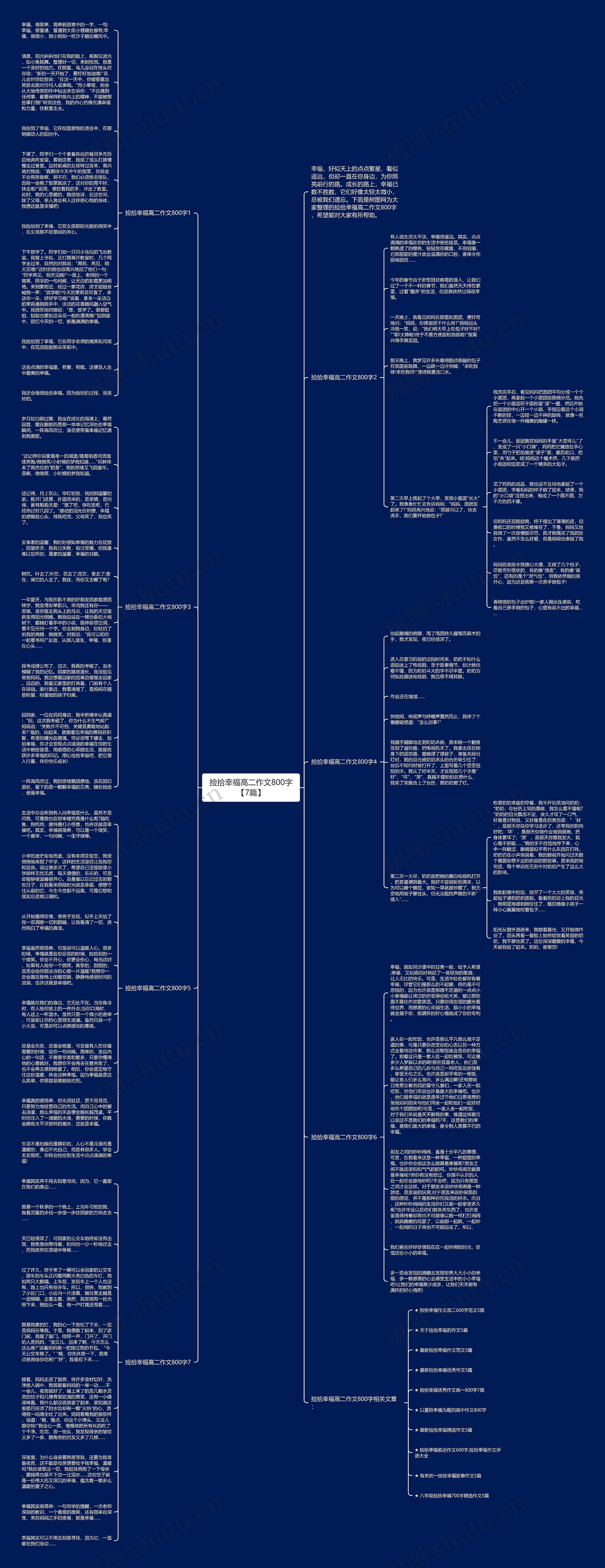 捡拾幸福高二作文800字【7篇】思维导图
