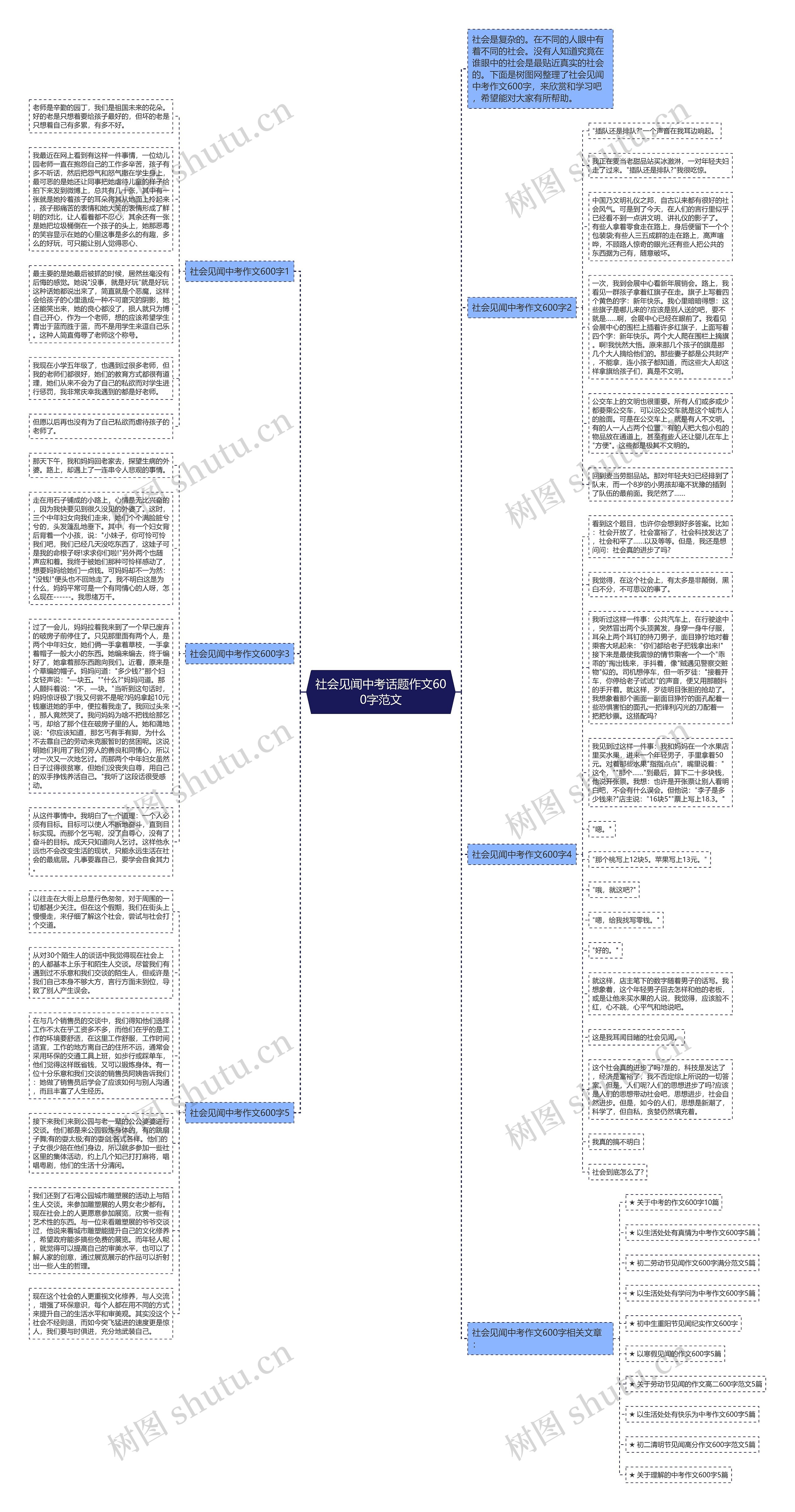 社会见闻中考话题作文600字范文思维导图