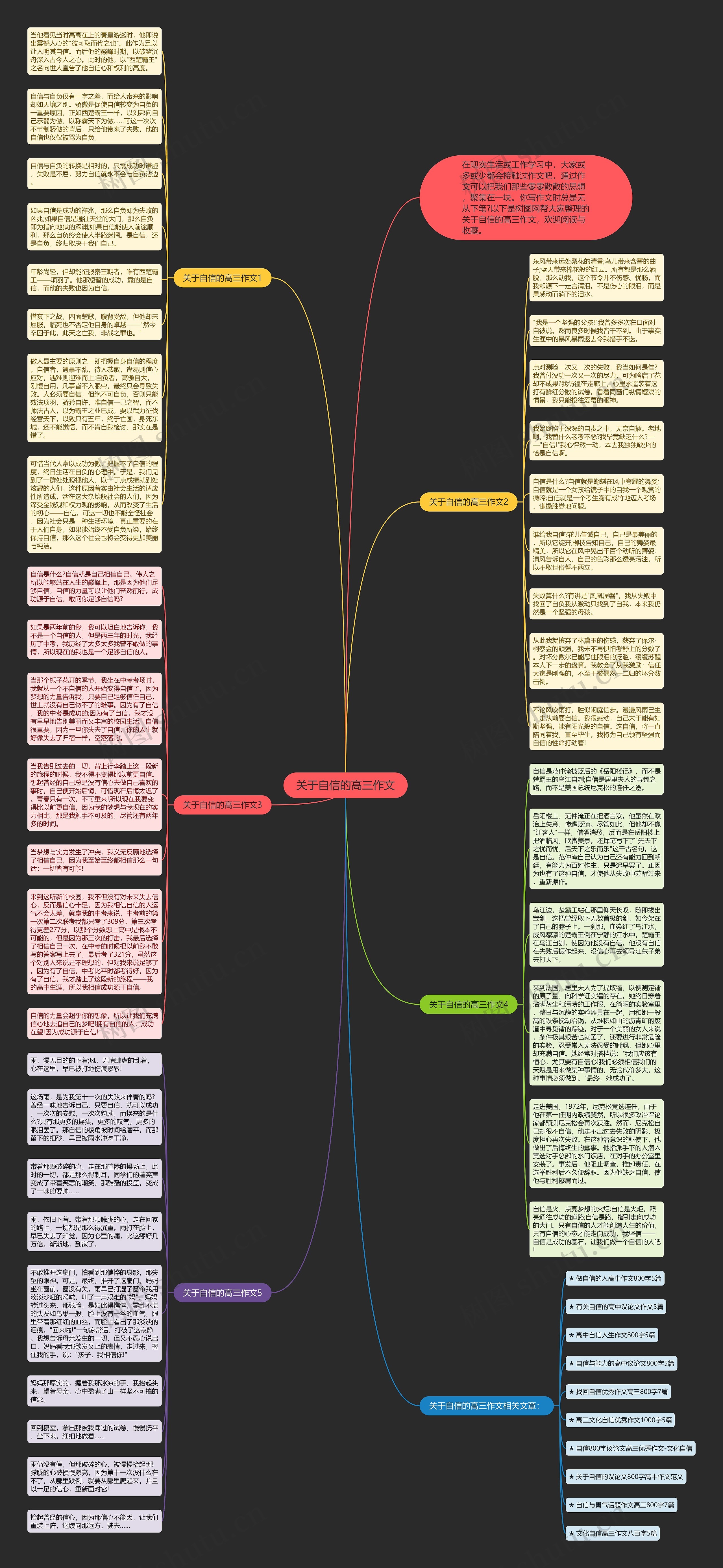 关于自信的高三作文思维导图