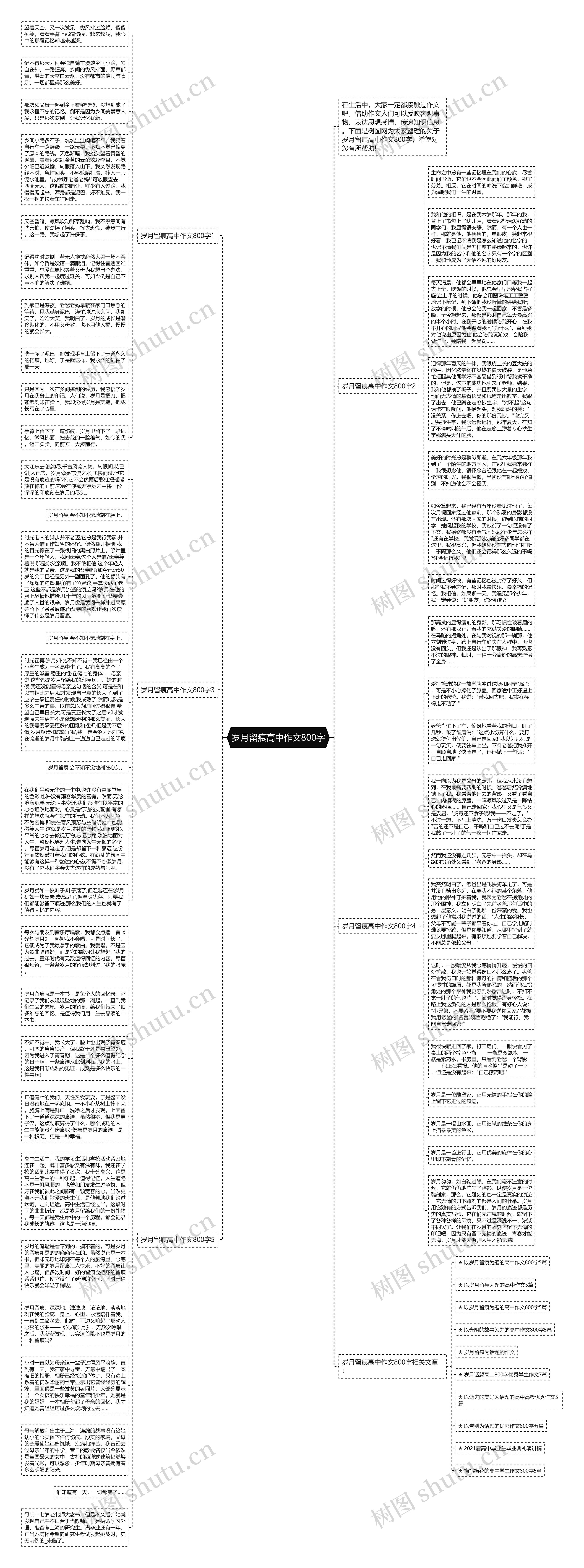 岁月留痕高中作文800字思维导图