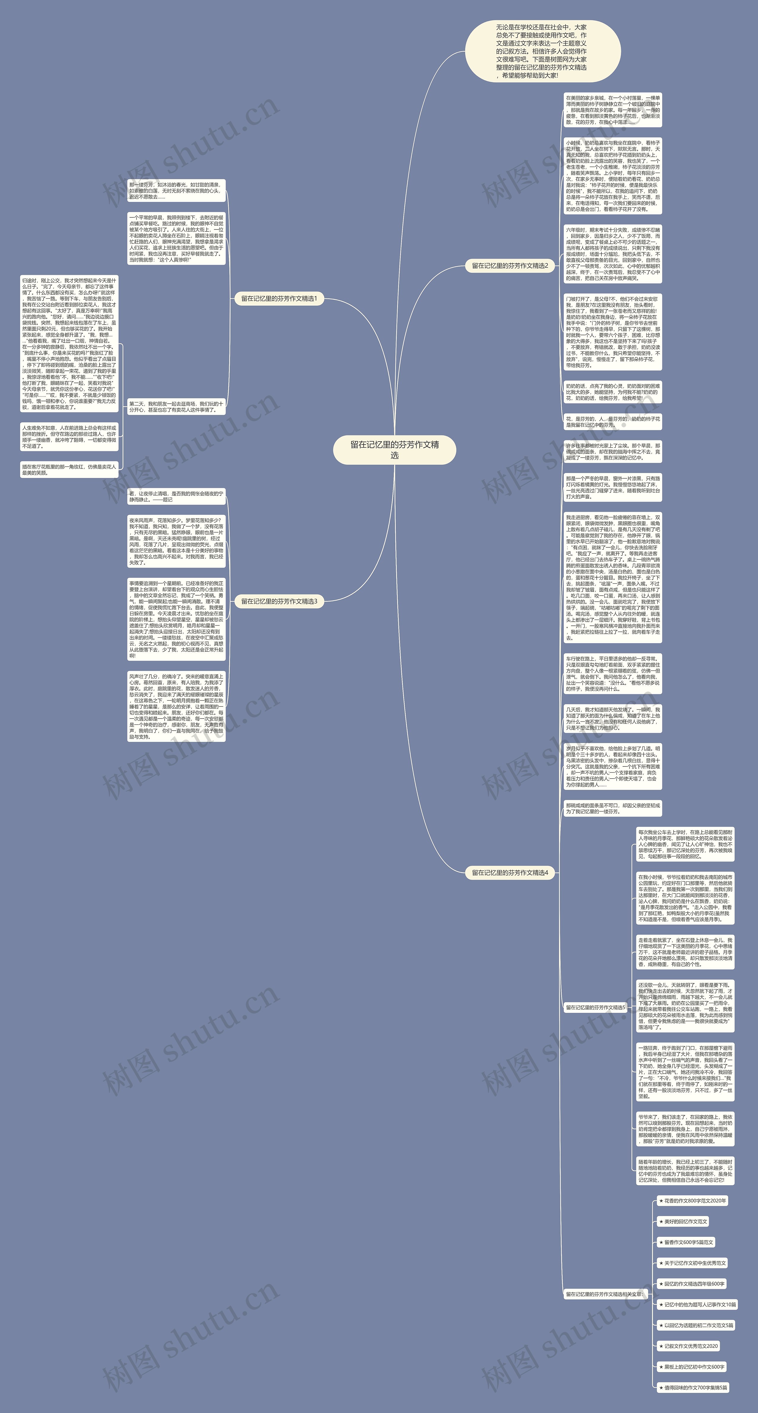 留在记忆里的芬芳作文精选思维导图高清图 留在记忆里的芬芳作文精选思维导图