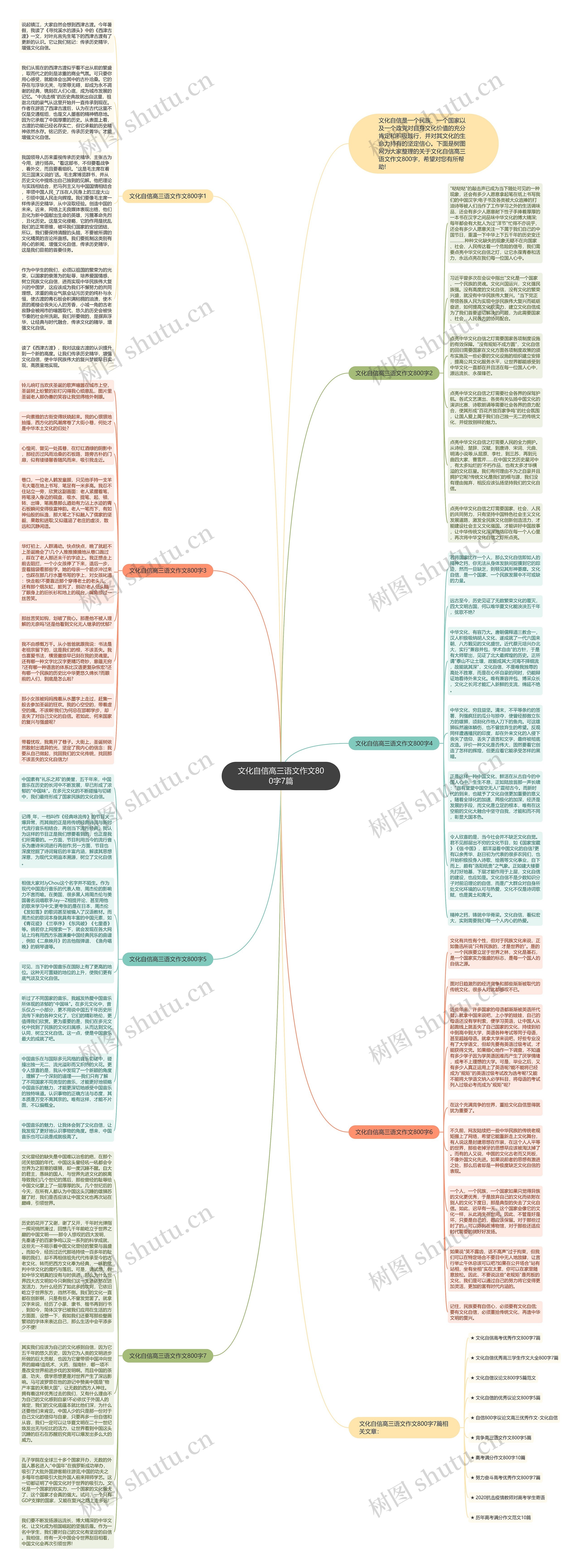 文化自信高三语文作文800字7篇思维导图